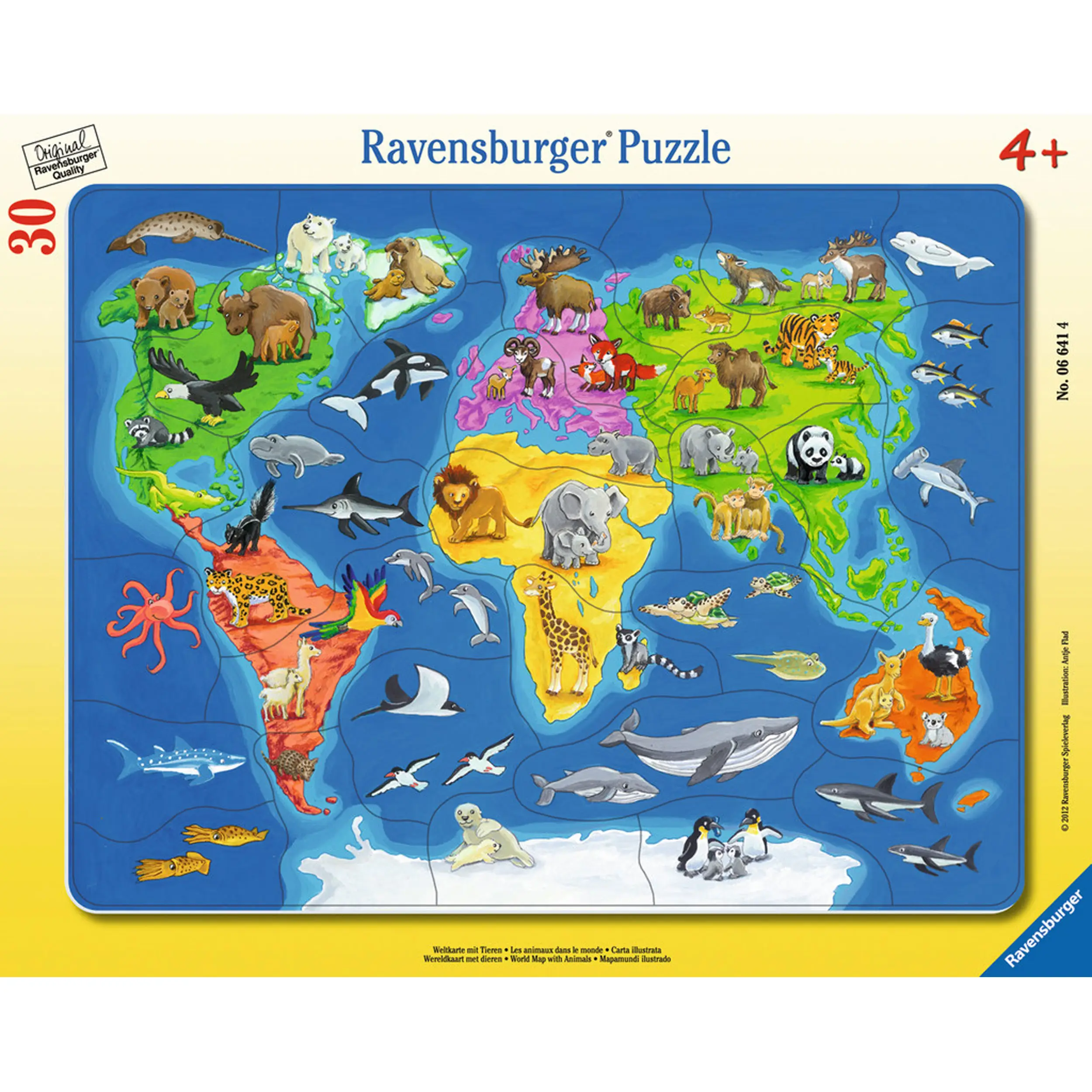 Puzzle Weltkarte Mit Tieren