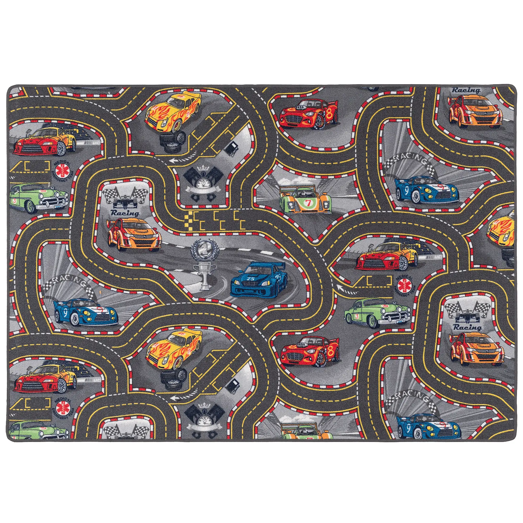 Stra脽en Kinder Teppich Spiel Racer