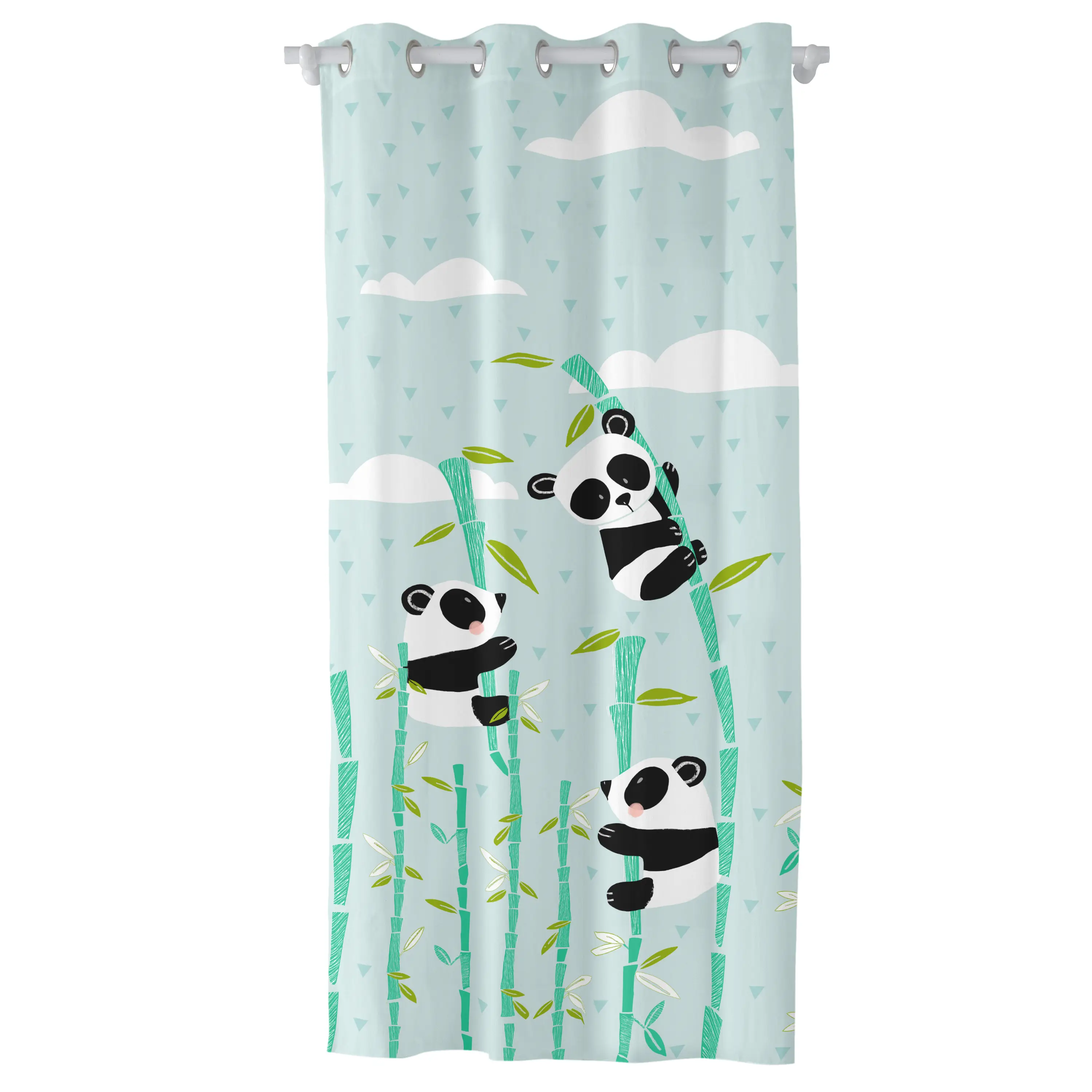 Panda garden blue Vorhang
