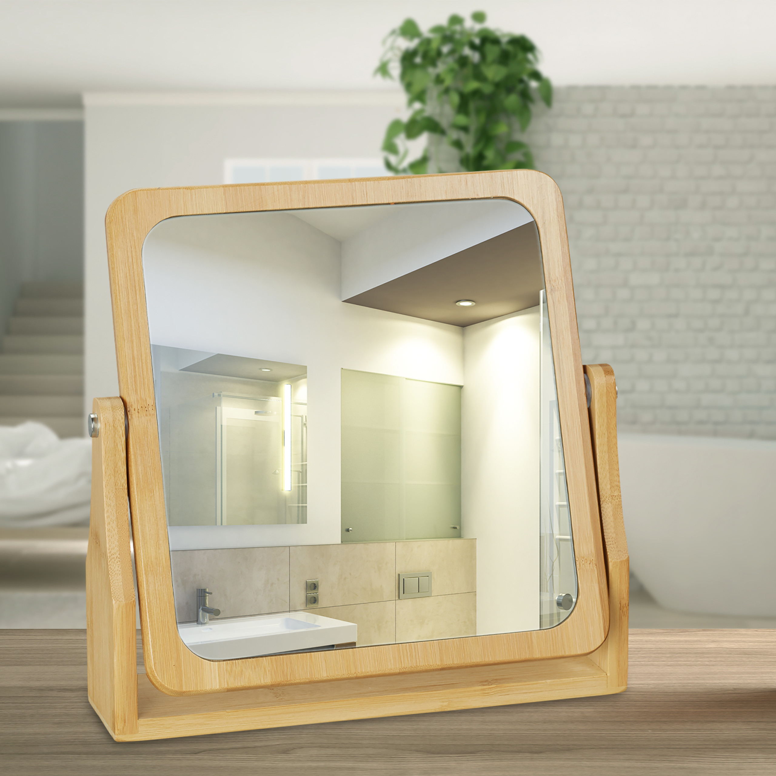 Miroir de Maquillage/Miroir cosmétique, pivotant à 360° - Double Face