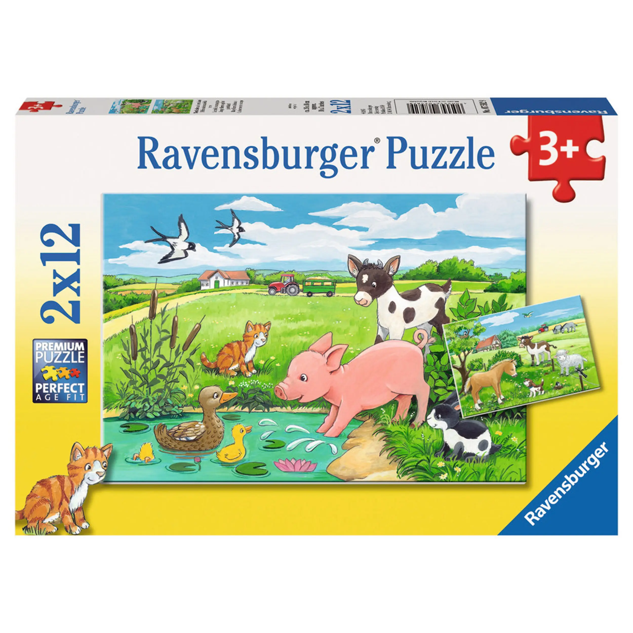 Bauernhoftiere Teile Puzzle 2x12