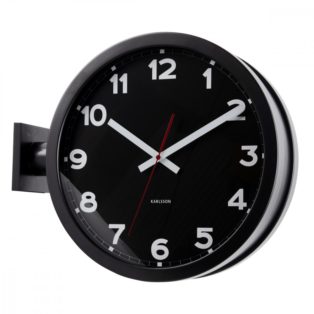 Horloge Gare Double Face Vintage - Style Rétro 30cm - Pour Intérieur Et Extérieur - Cadran PVC étanche