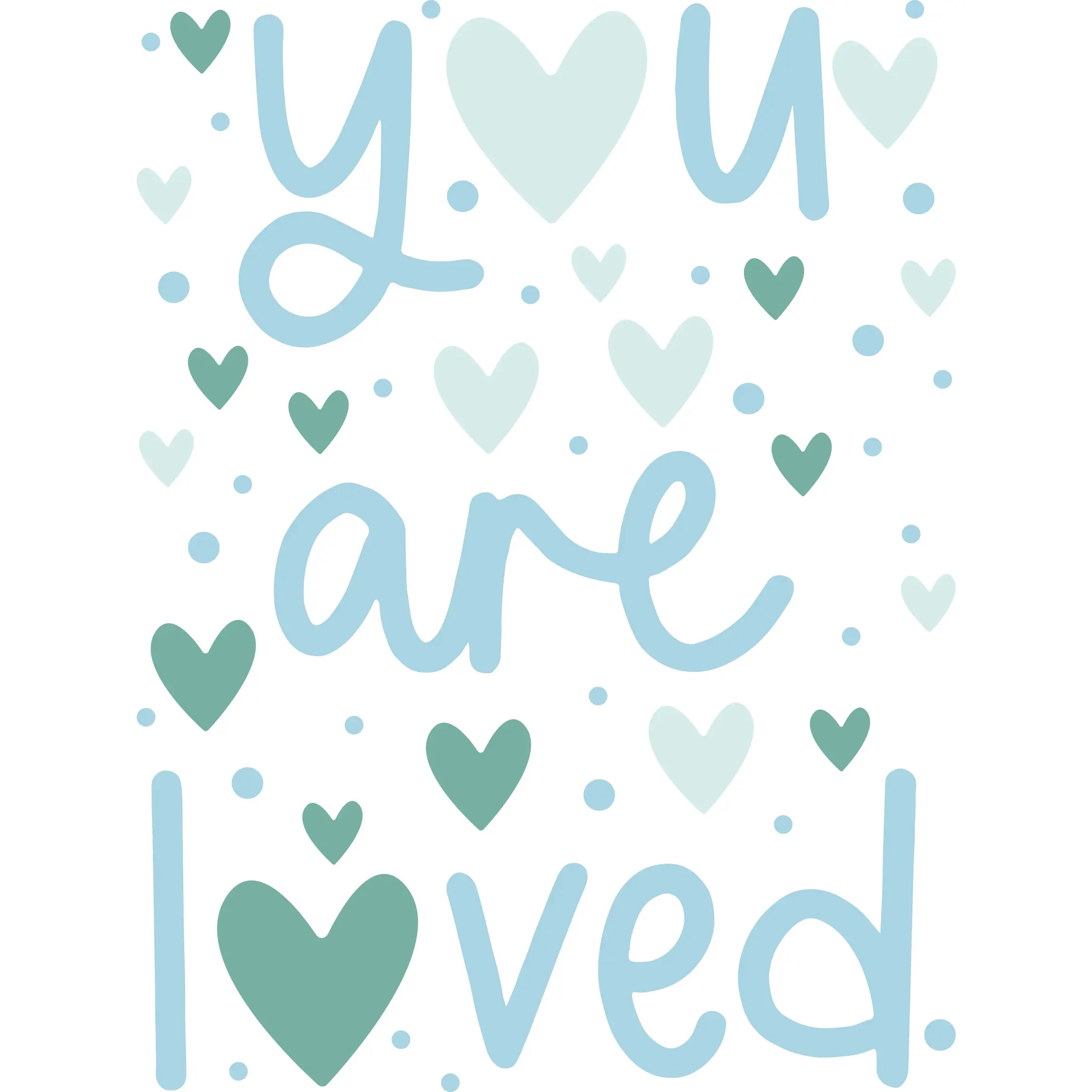 You are loved Herz Blau | Kinderzimmer-Wandaufkleber