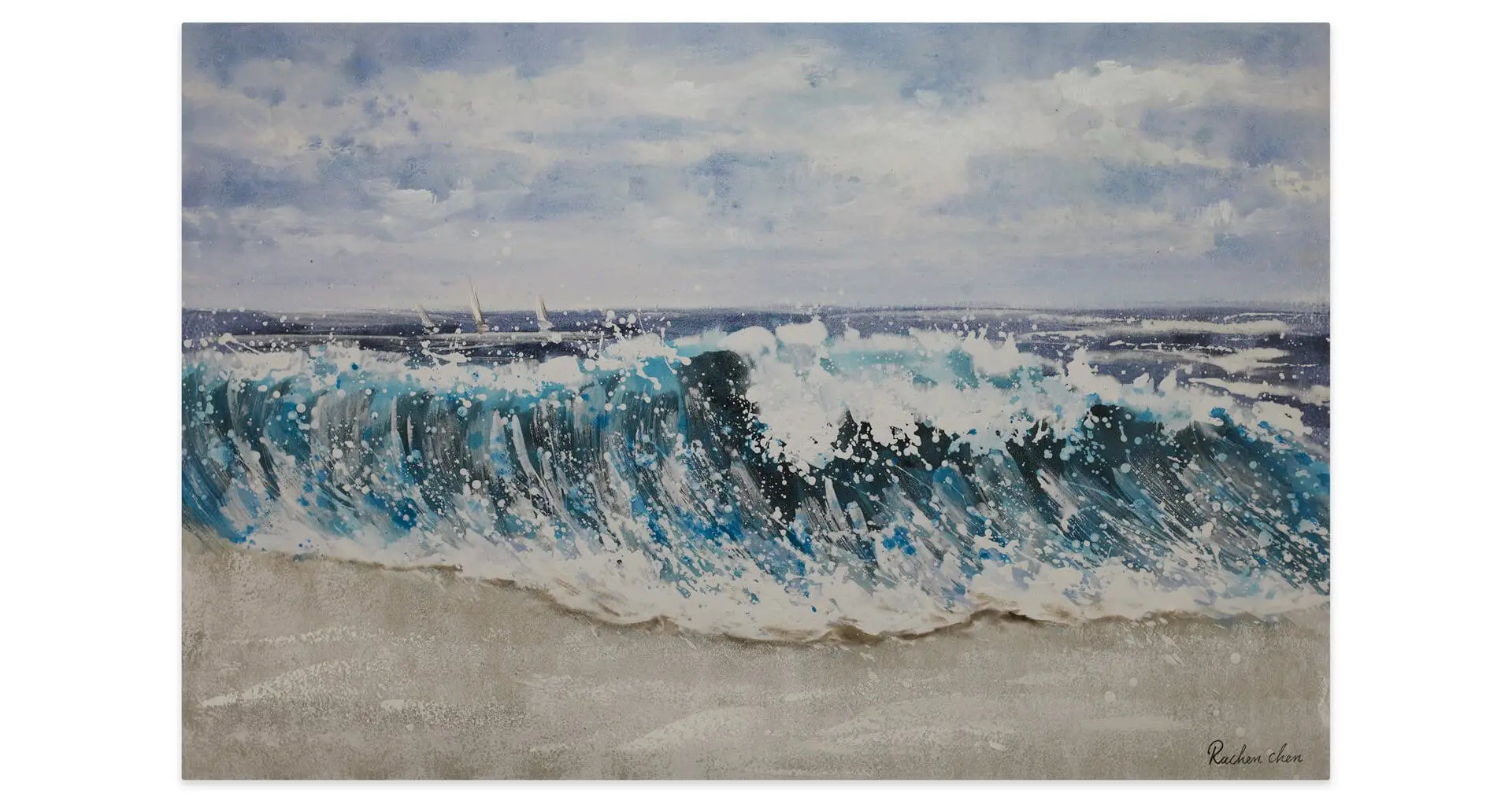Breaking Waves Acrylbild handgemalt