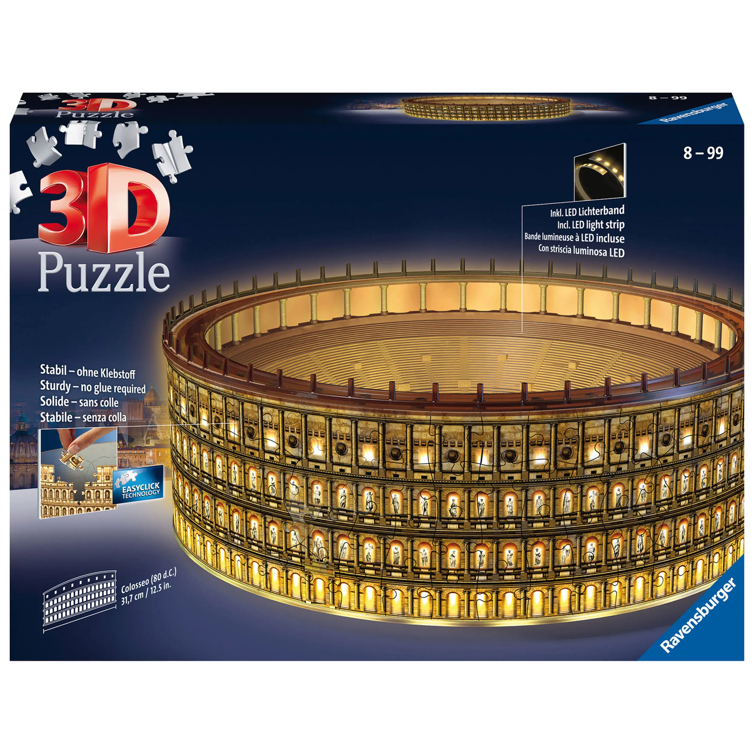 LED 216 Puzzle Das Kolosseum Teile 3D
