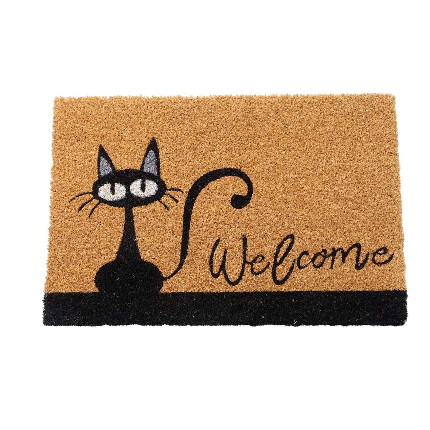 ProTuning Fußmatte 'Katze' – Kokosfaser, 40x60 Cm, Schwarz/natur, Rutschfest