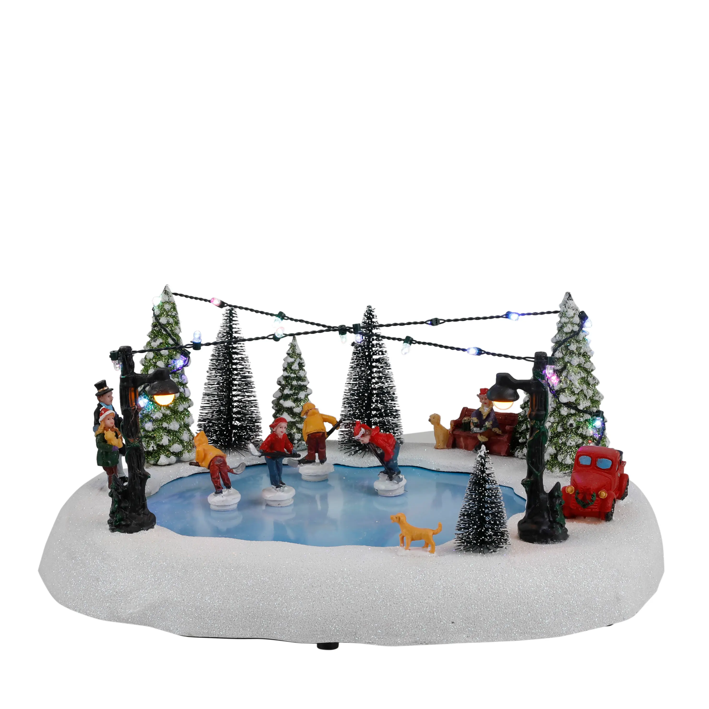 Weihnachtsdorf-Miniatur Eislaufbahn