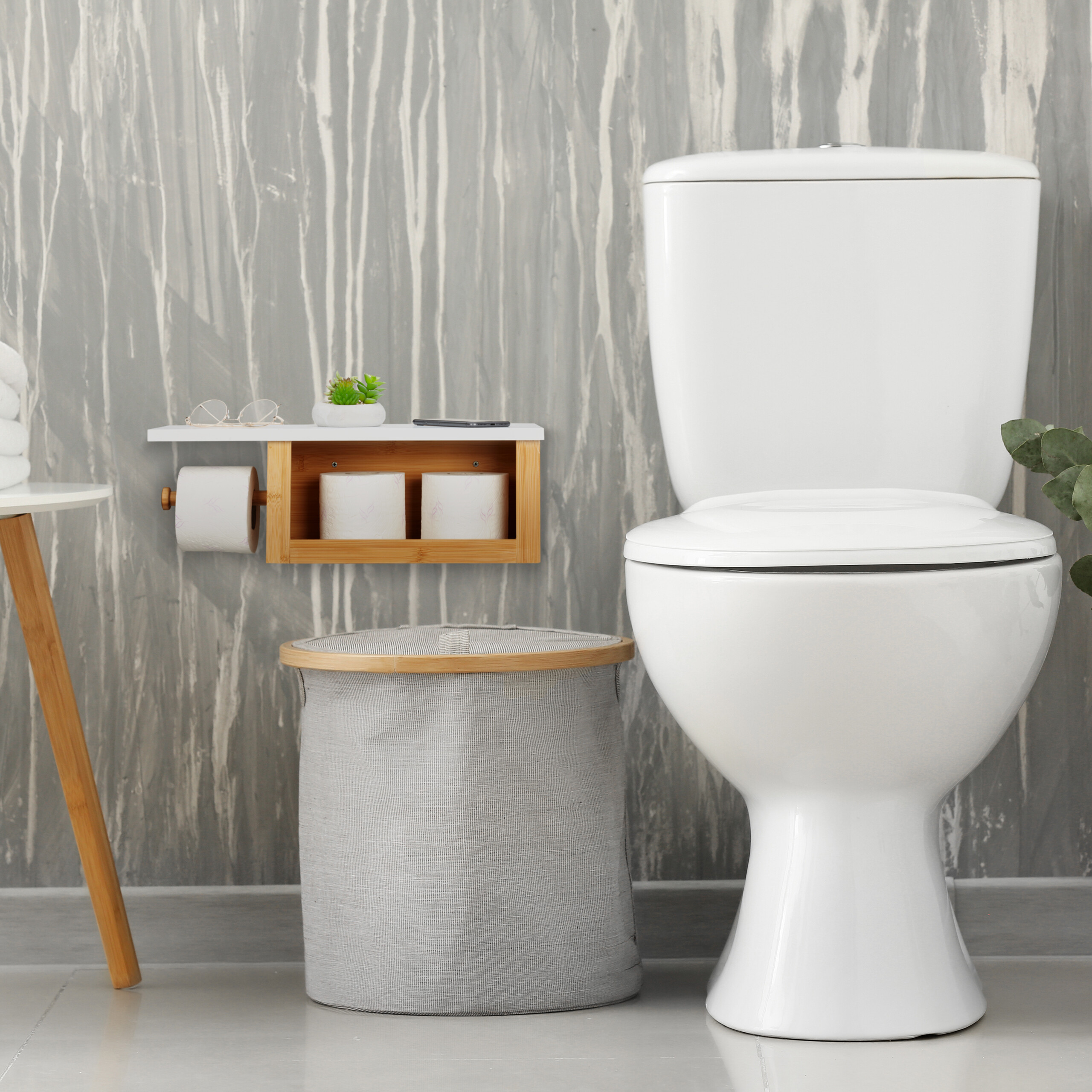 Bambus Toilettenpapierhalter mit Ablage kaufen | home24