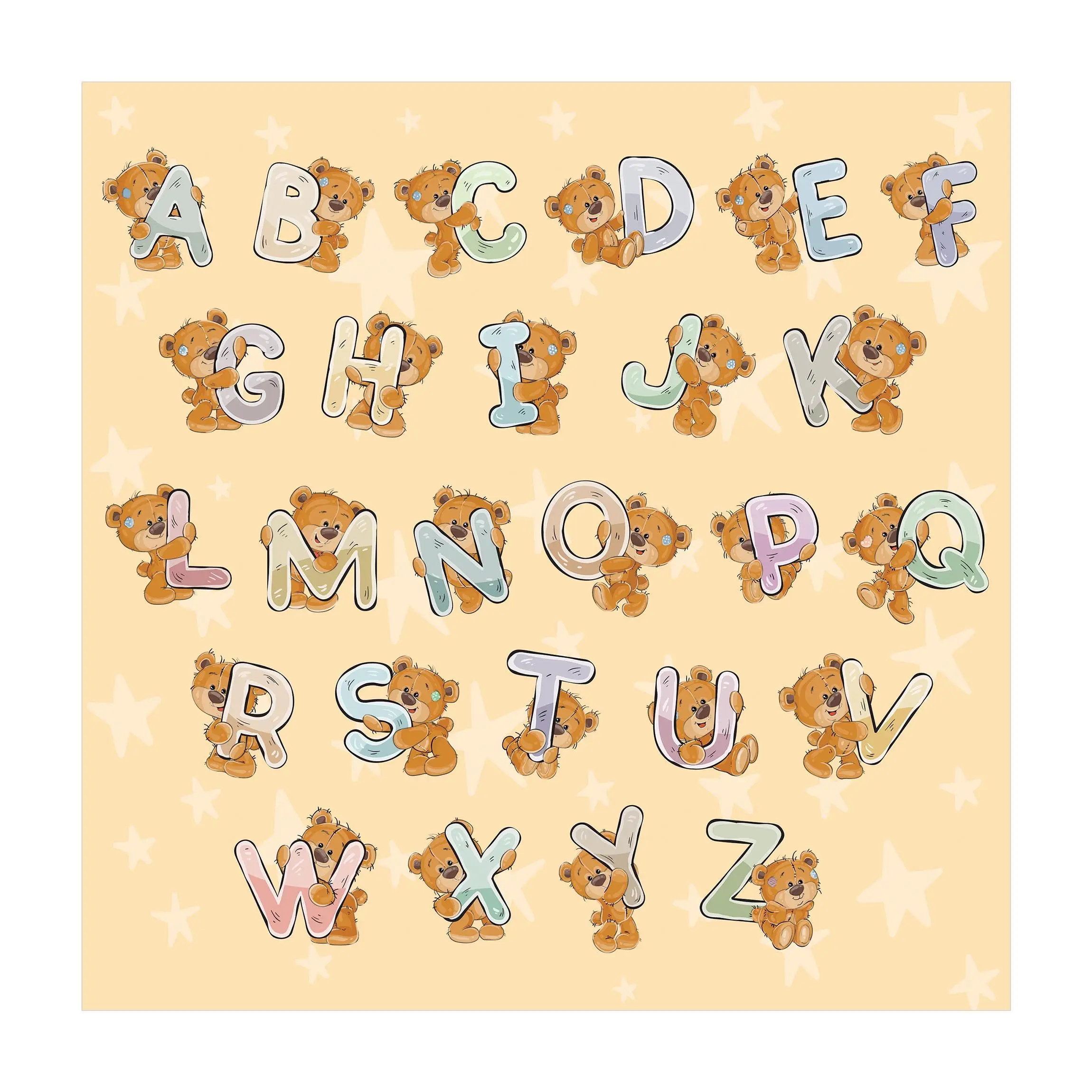 Alphabet mit Teddy bis Z von A