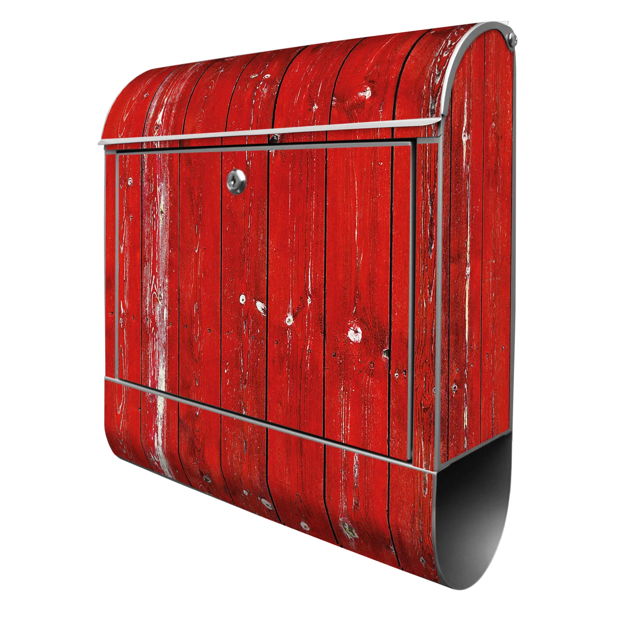 Stahl Rote Holzlatten Briefkasten