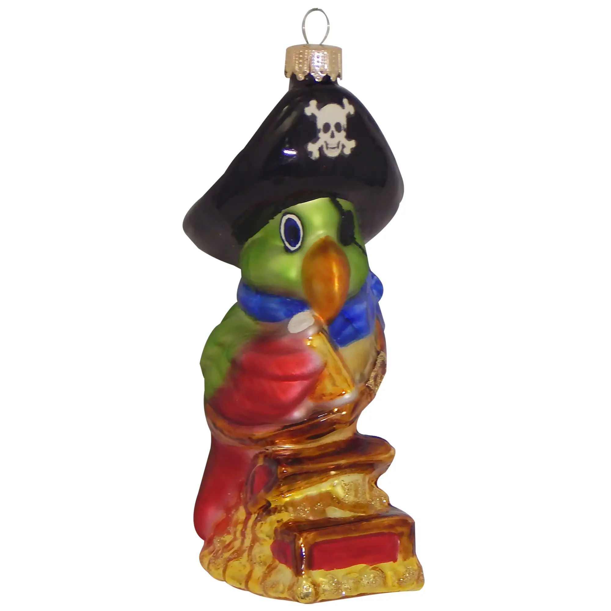 Glas Papagai aus 11cm als Pirat