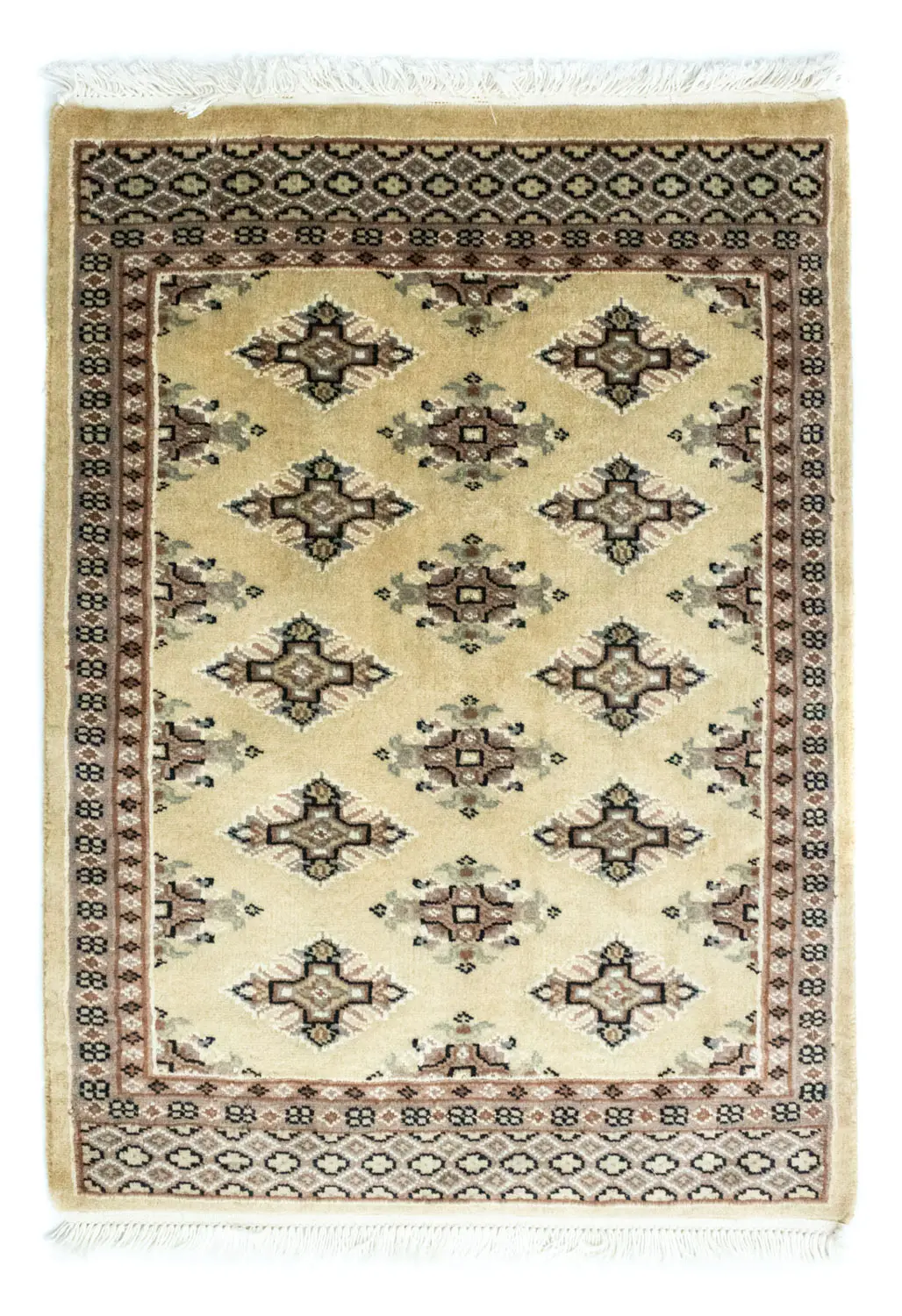 Pakistan Teppich - 87 x 62 cm - beige | Kurzflorteppiche