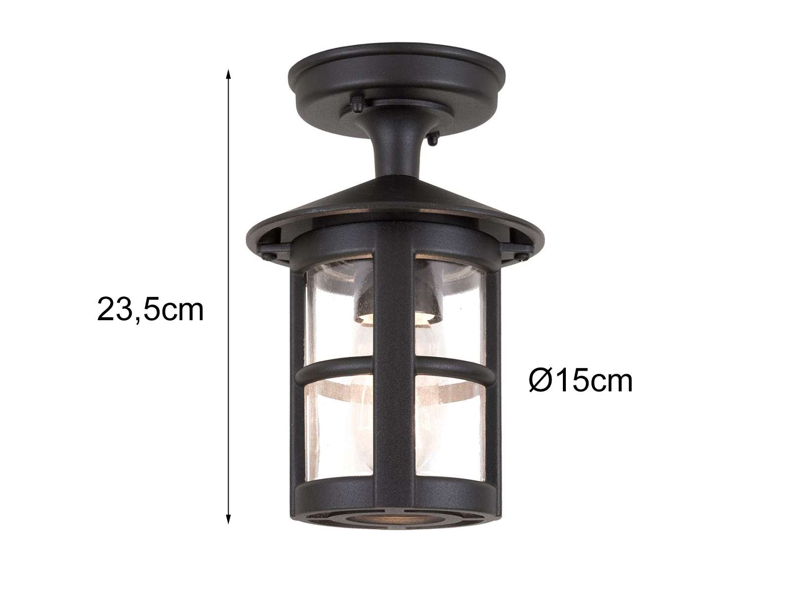 LED Deckenleuchte Für Außenbereich – Schwarz/weiß, IP44, 9W Warmweiß, Ø18,4 Cm, Inkl. E27 LED-Leuchtmittel