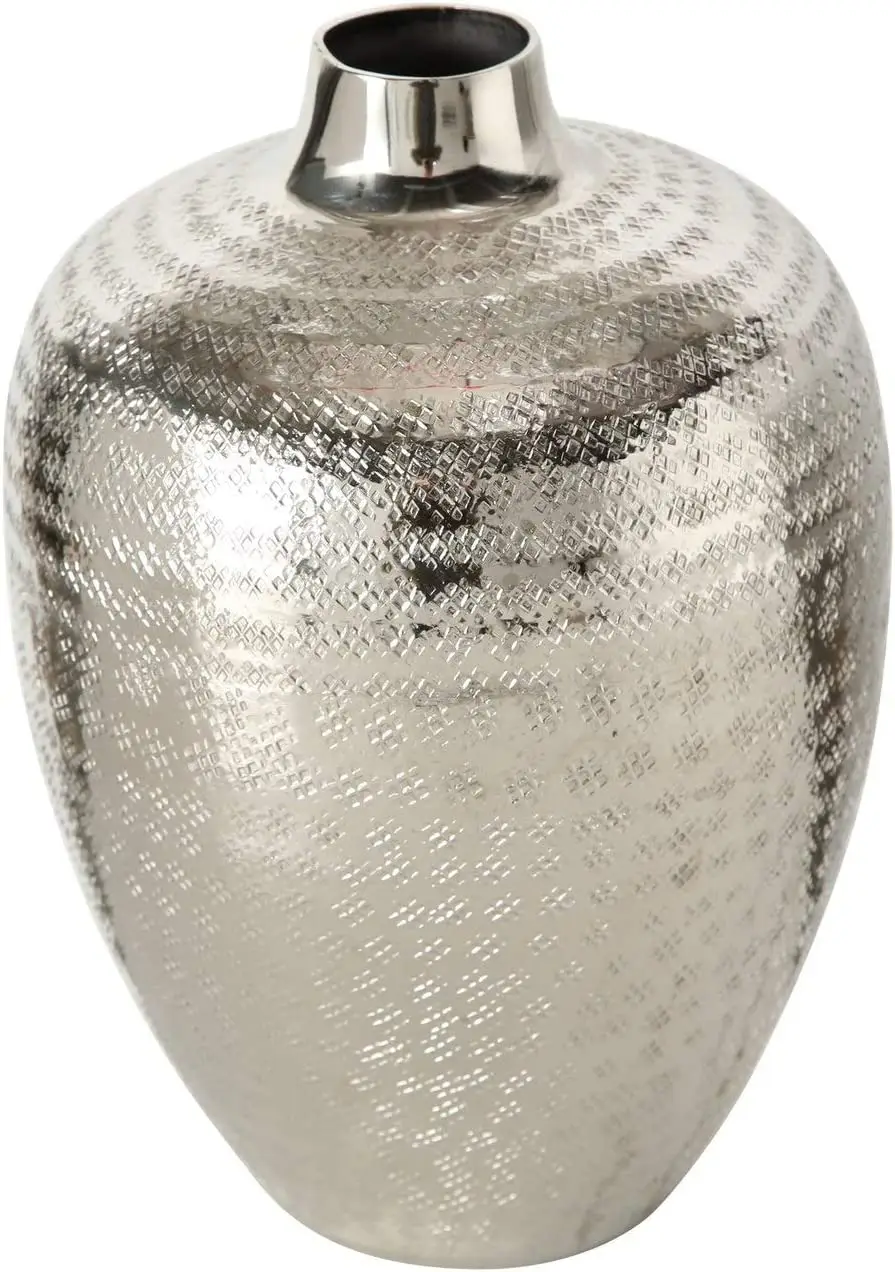 Dekovase Vase silber Blumenvase Metall