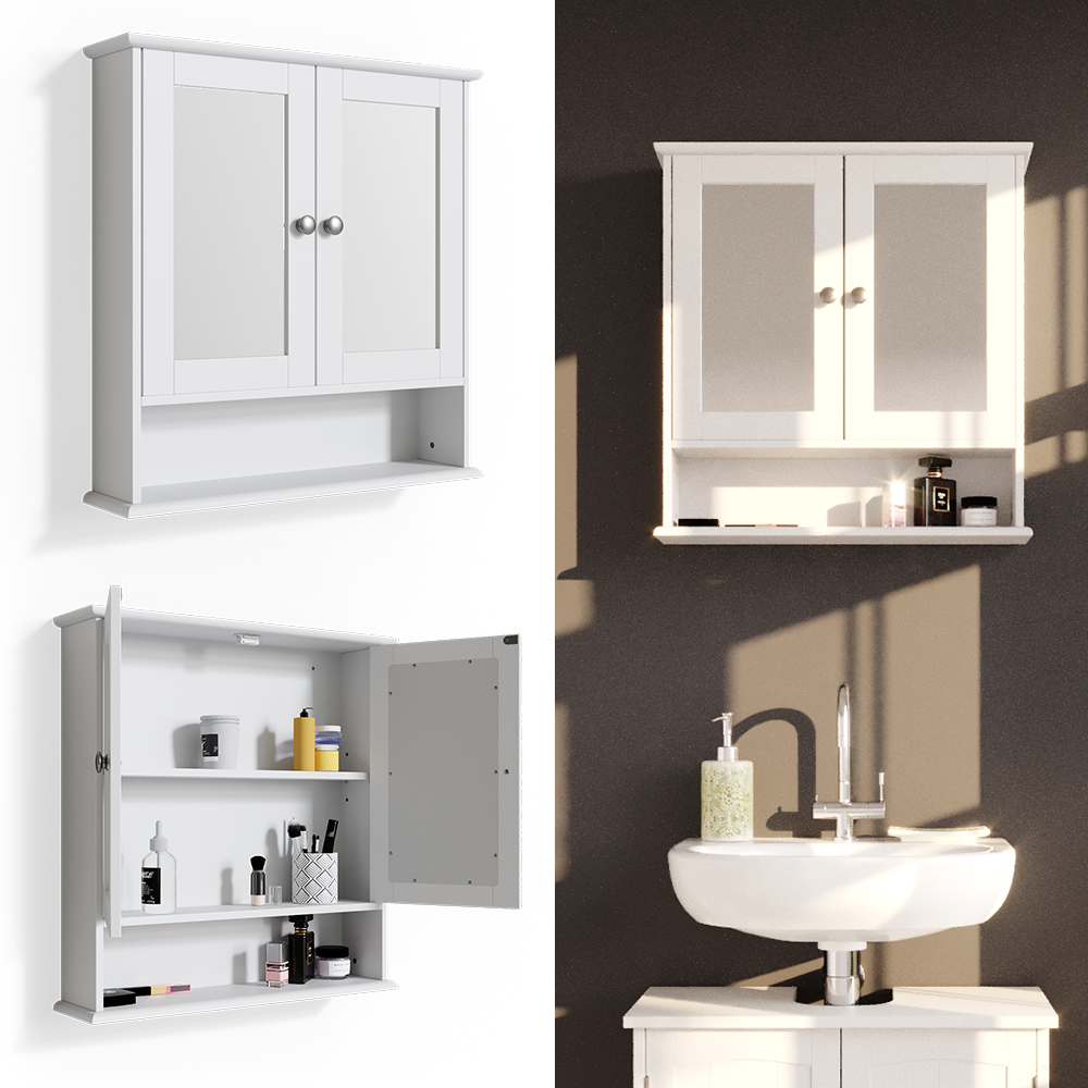 Vicco Badkamerkast Bianco, Grijs, 55 x 81 cm