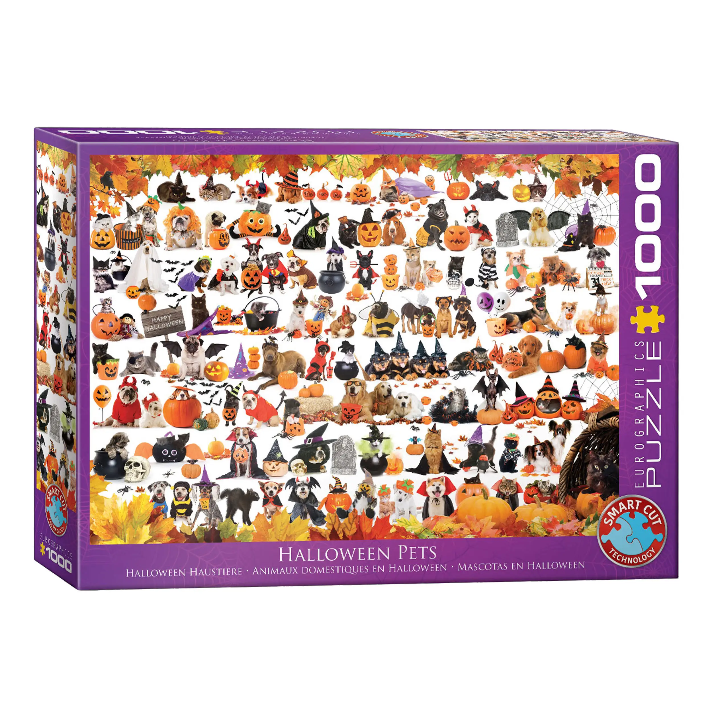 Puzzle Halloween Welpen und K盲tzchen