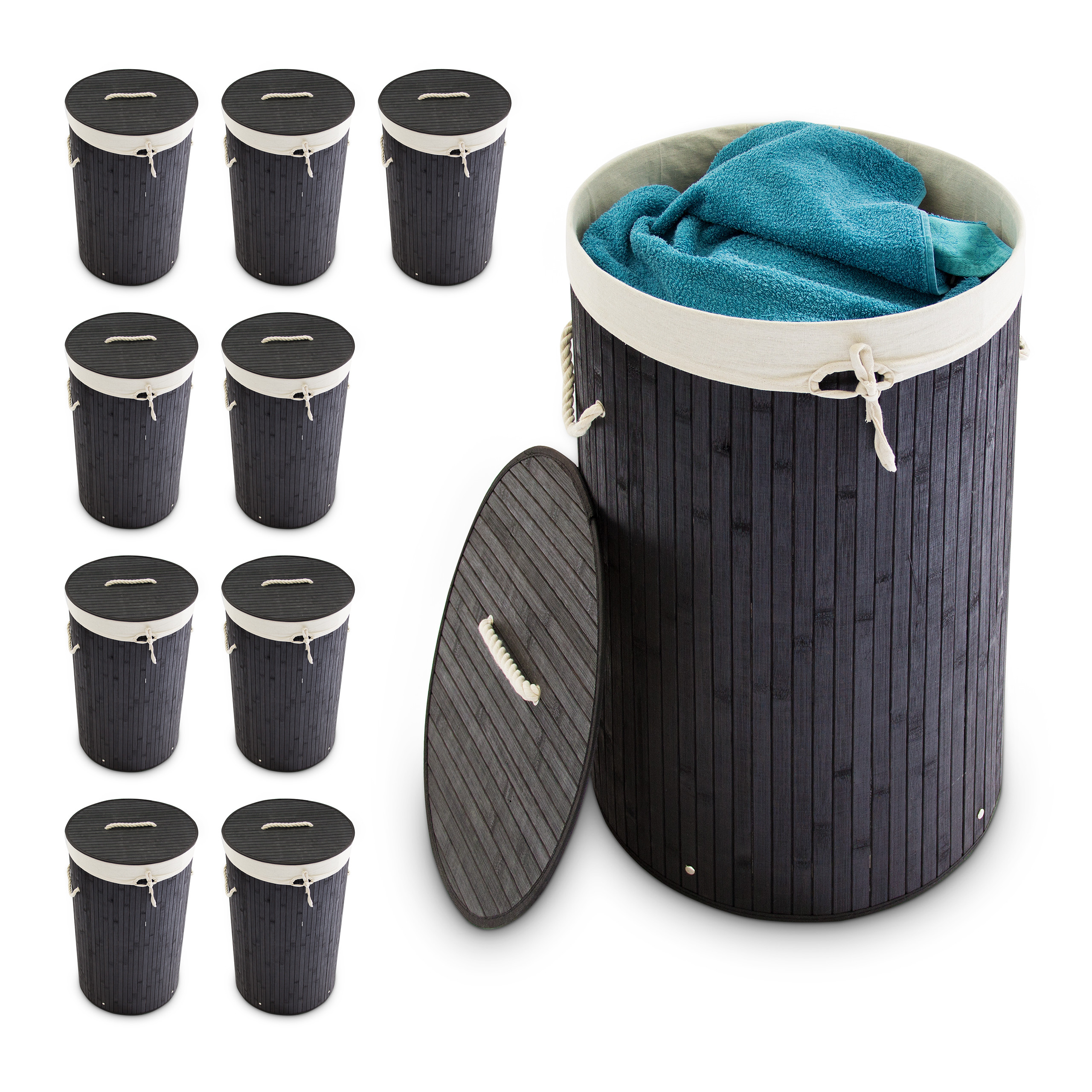 Lot De Paniers Linge Bambou Ronds Je Commande Home