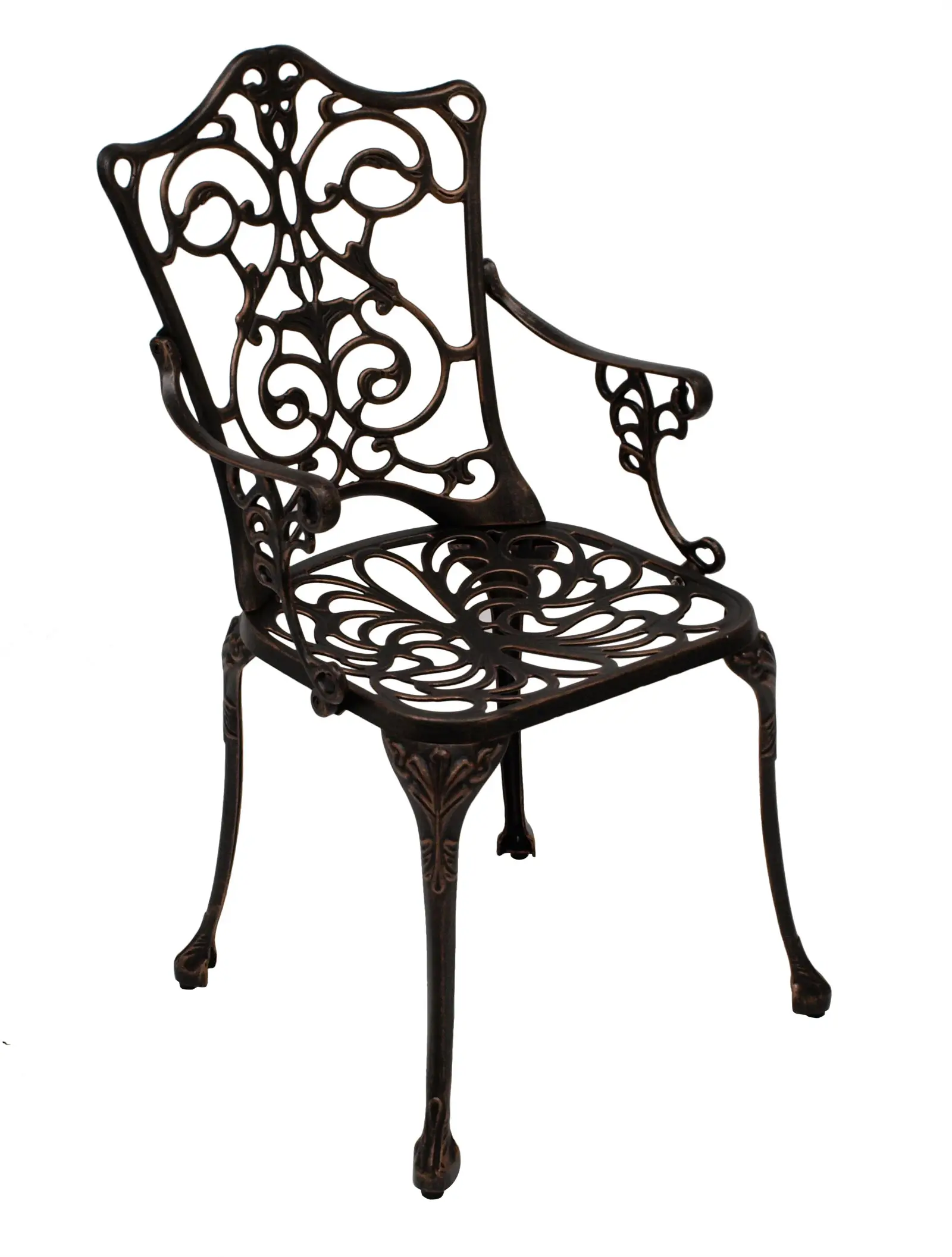 Aluguss antik Sessel Jugendstil, bronze