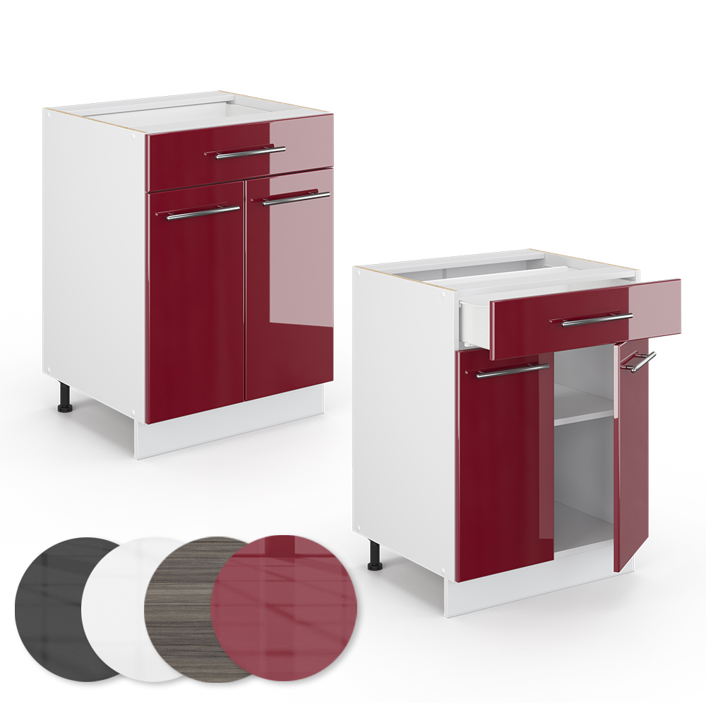 Vicco Cuisine Fame-Line, Chêne lambris/blanc, 240cm , PT Marbre | Leroy