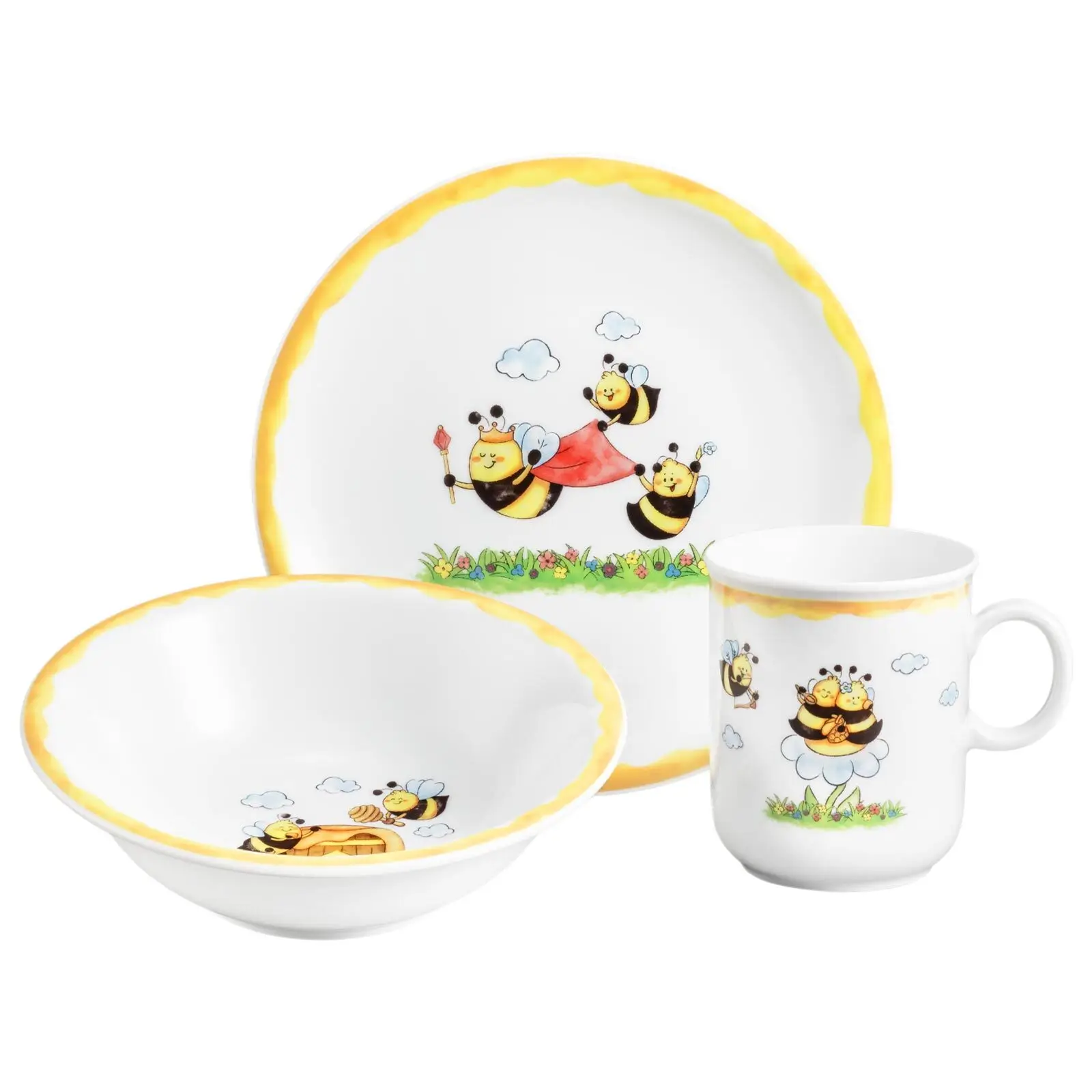 Kindergeschirr Set Bienen 3-teilig | Tafelservice