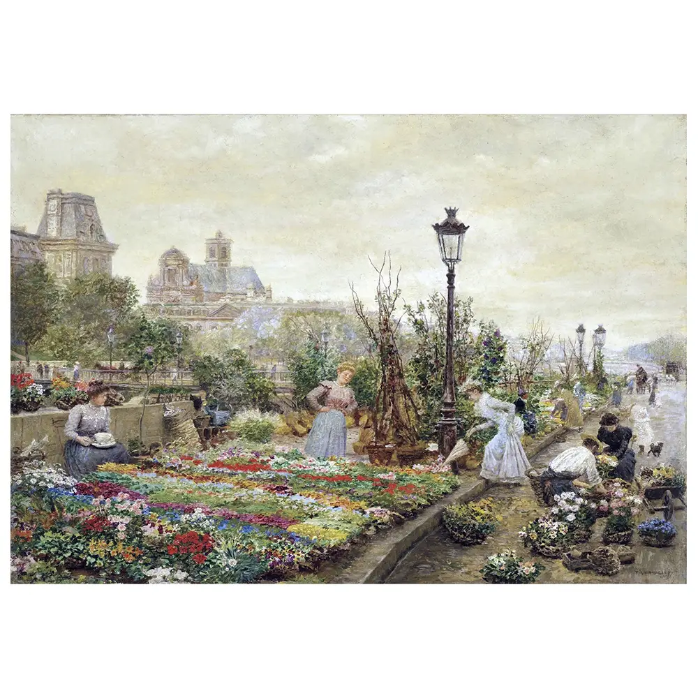 Der Leinwandbild Blumenmarkt