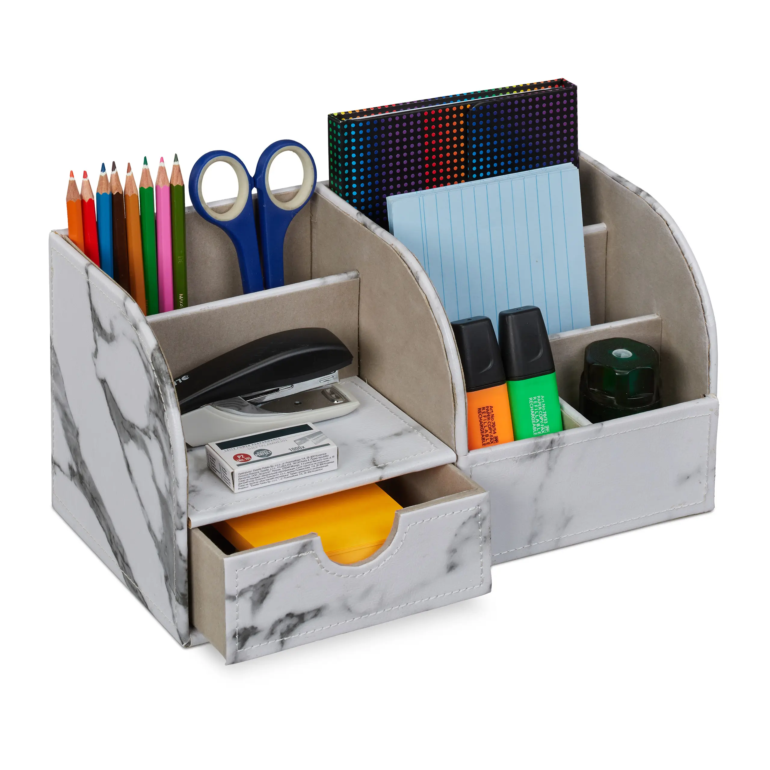Schreibtisch Organizer Marmoroptik | Aufbewahrungsboxen