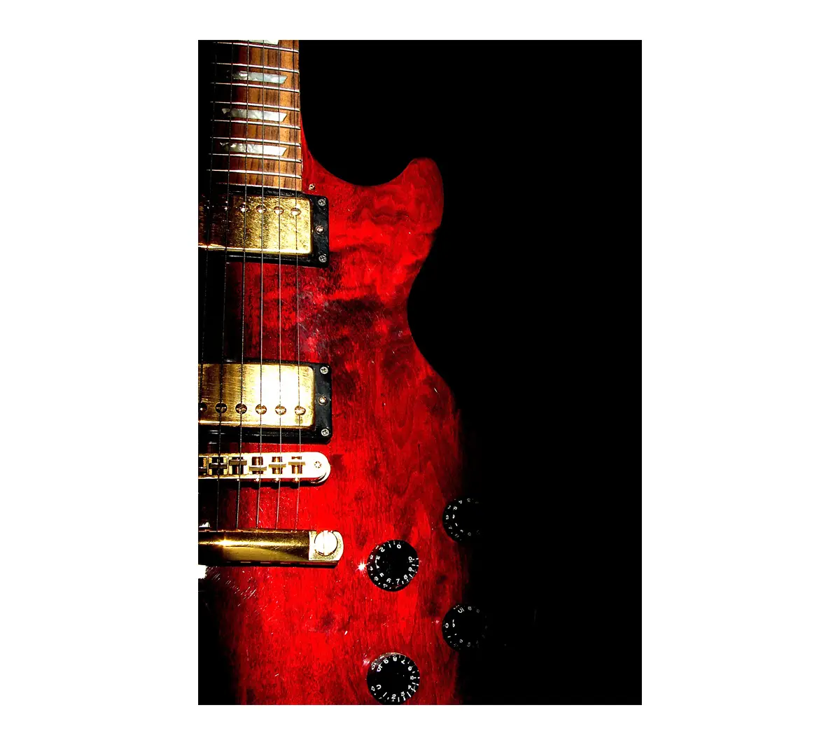 Rote E -Gitarren -Wandkunst