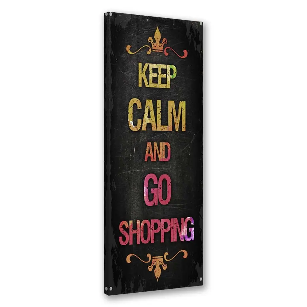 Leinwandbilder Keep Calm and Go Shopping