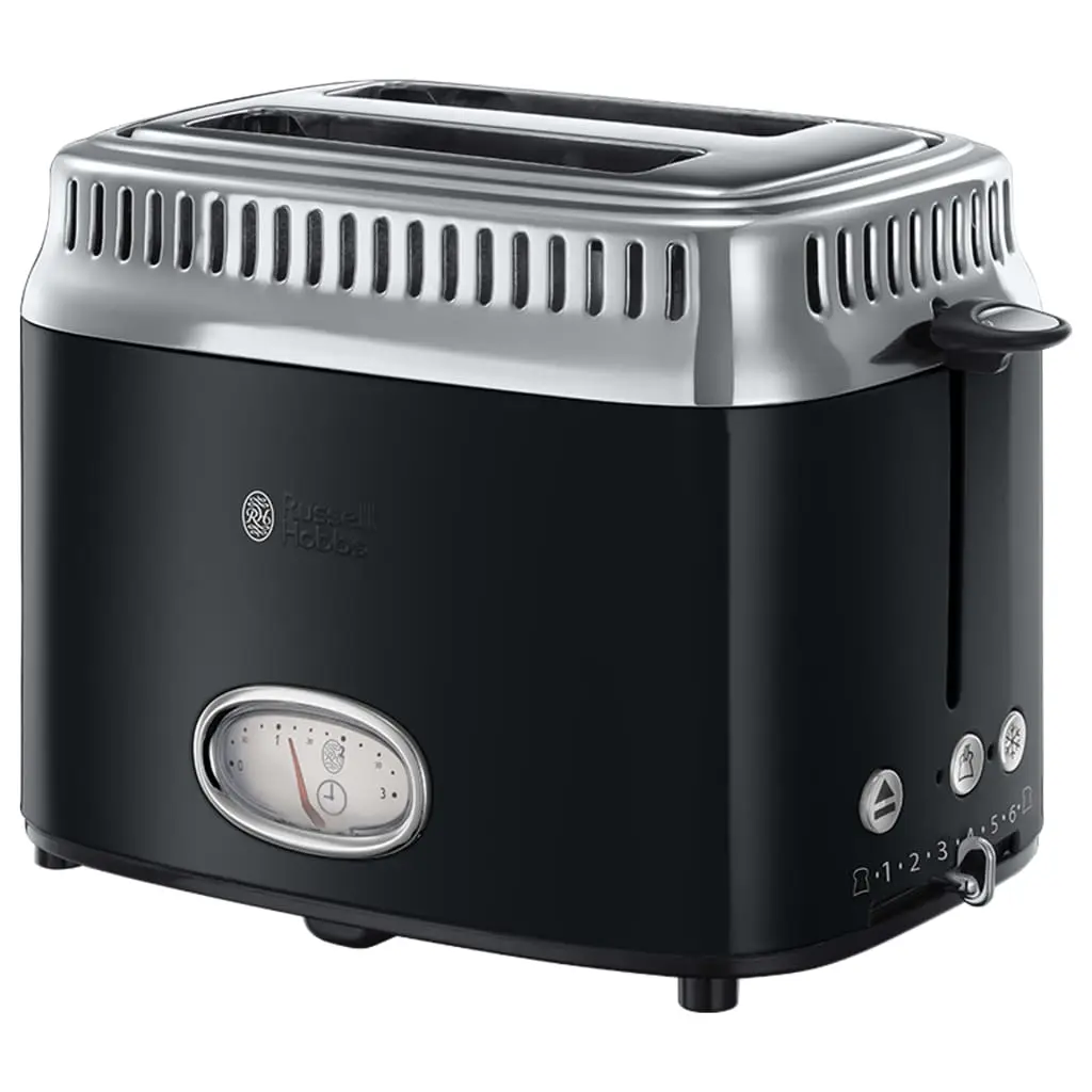 W Klassisch Retro Toaster Schwarz 1300