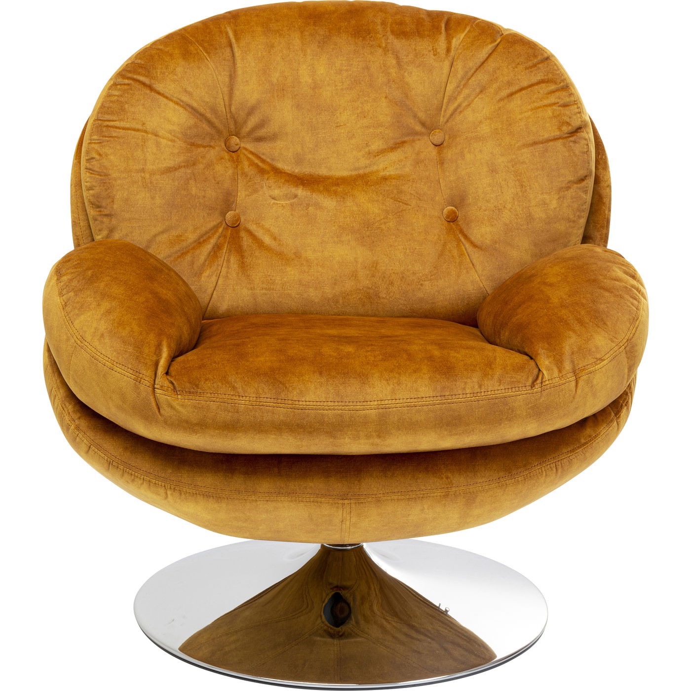 Fauteuil très confortable rotatif en velours camel