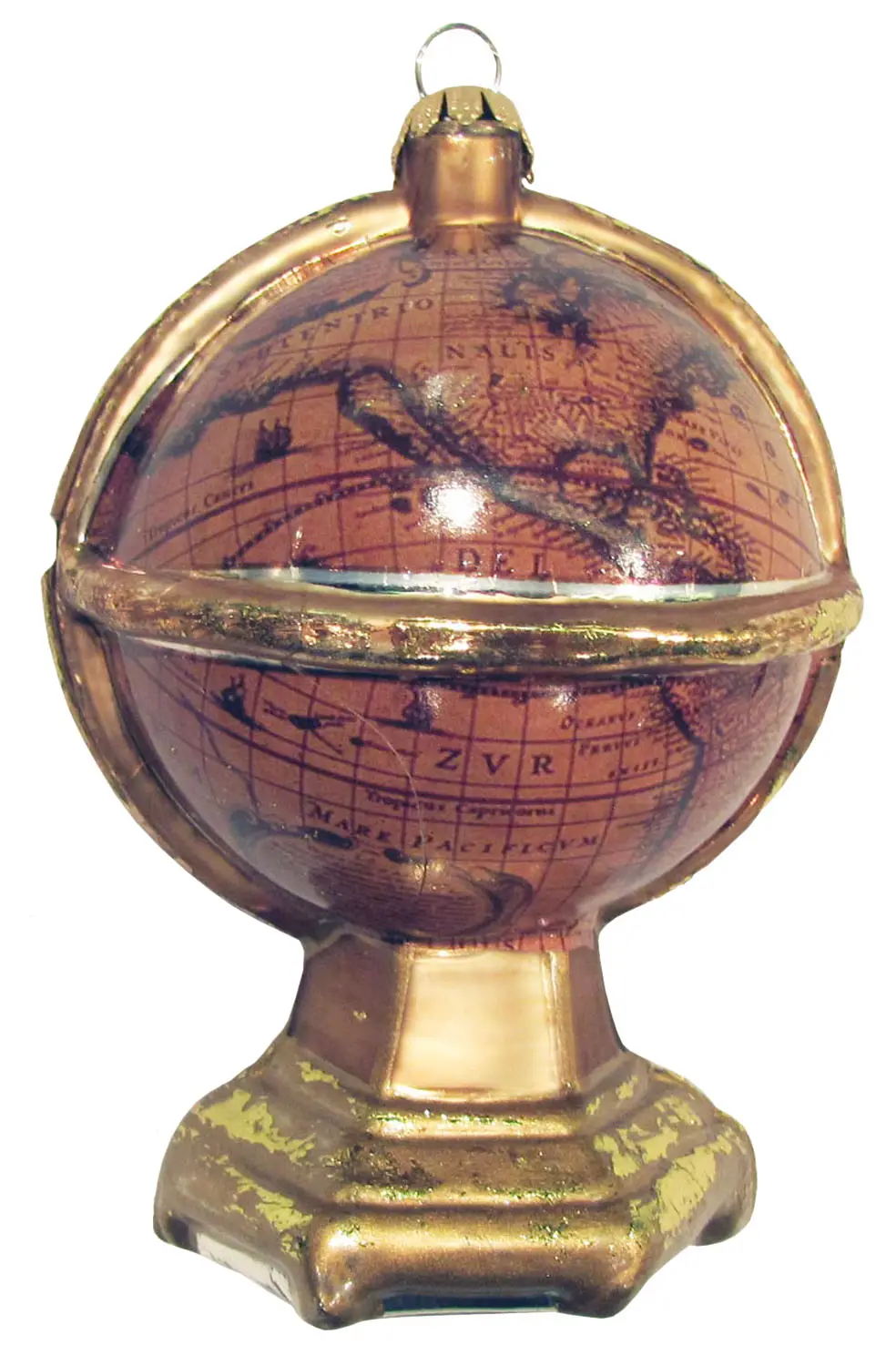 Antiker Glasornament 11cm Globus