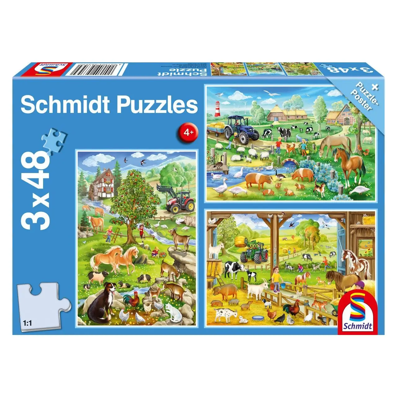 3x48 Bauernhof Teile Puzzle