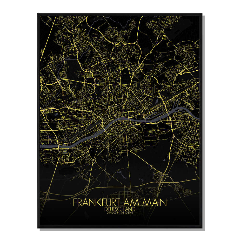 Poster Frankfurt Nachtkarte kaufen home24