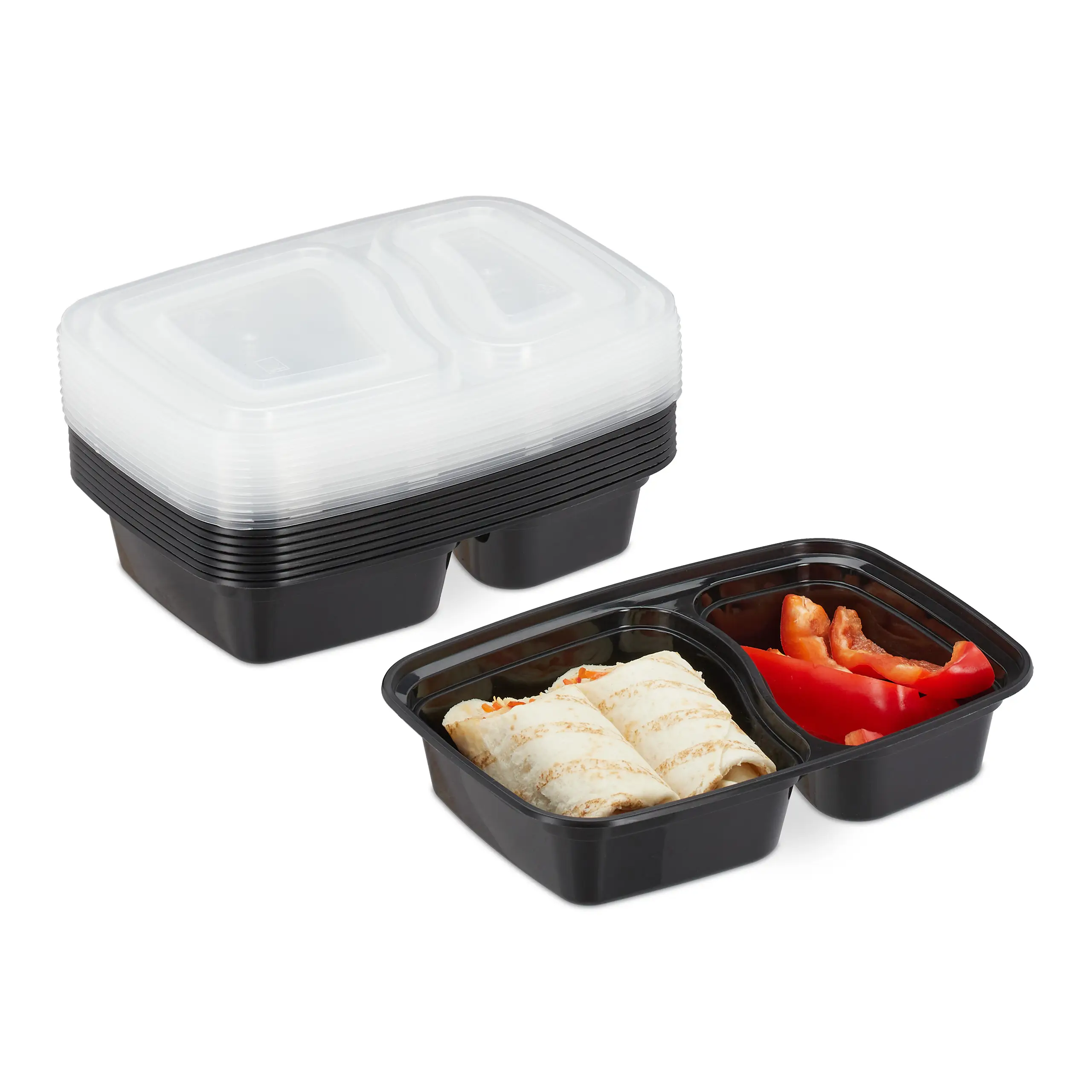 10er Set Meal Prep Boxen 2 F盲cher | Lunchboxen