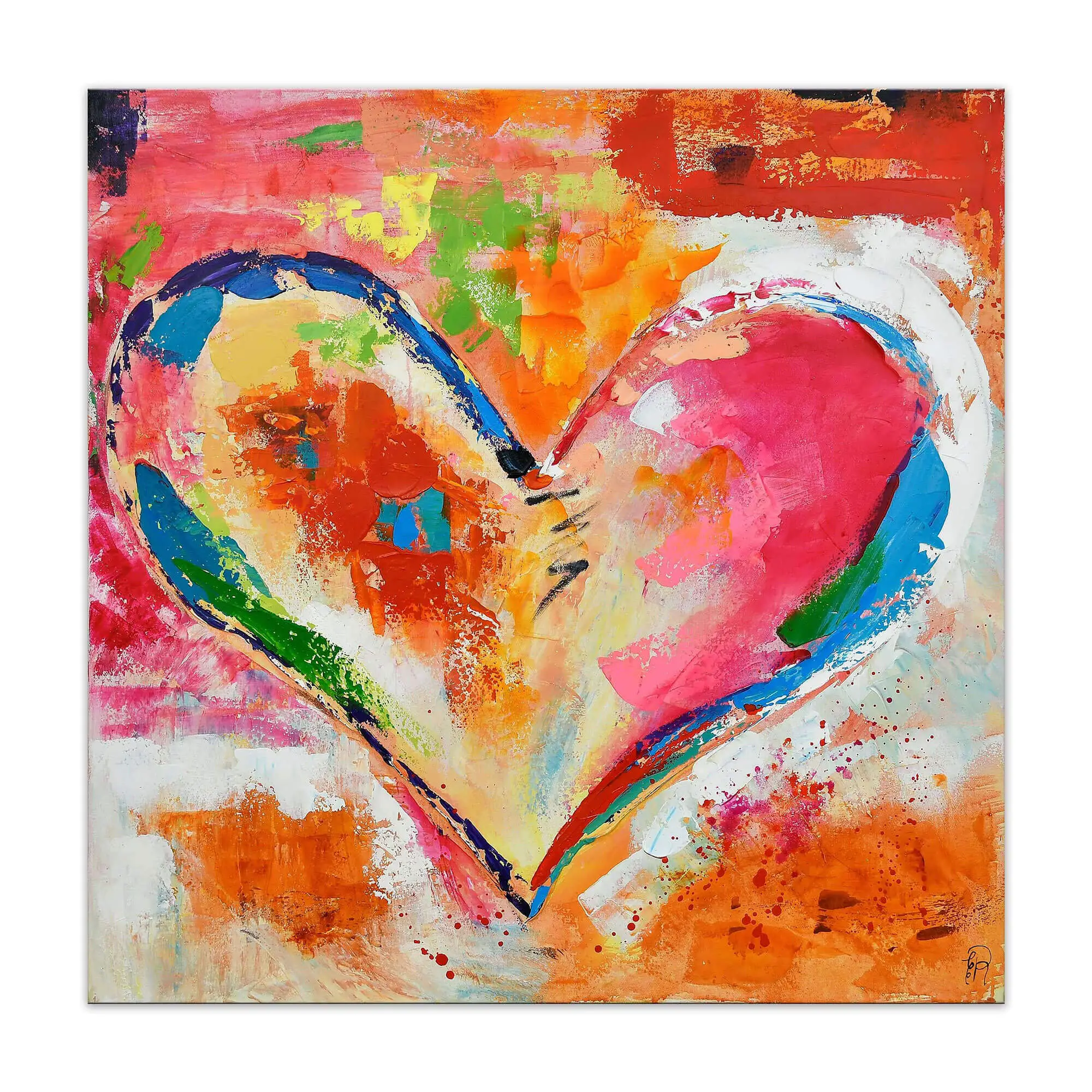 Malerei Mehrfarbiges Herz