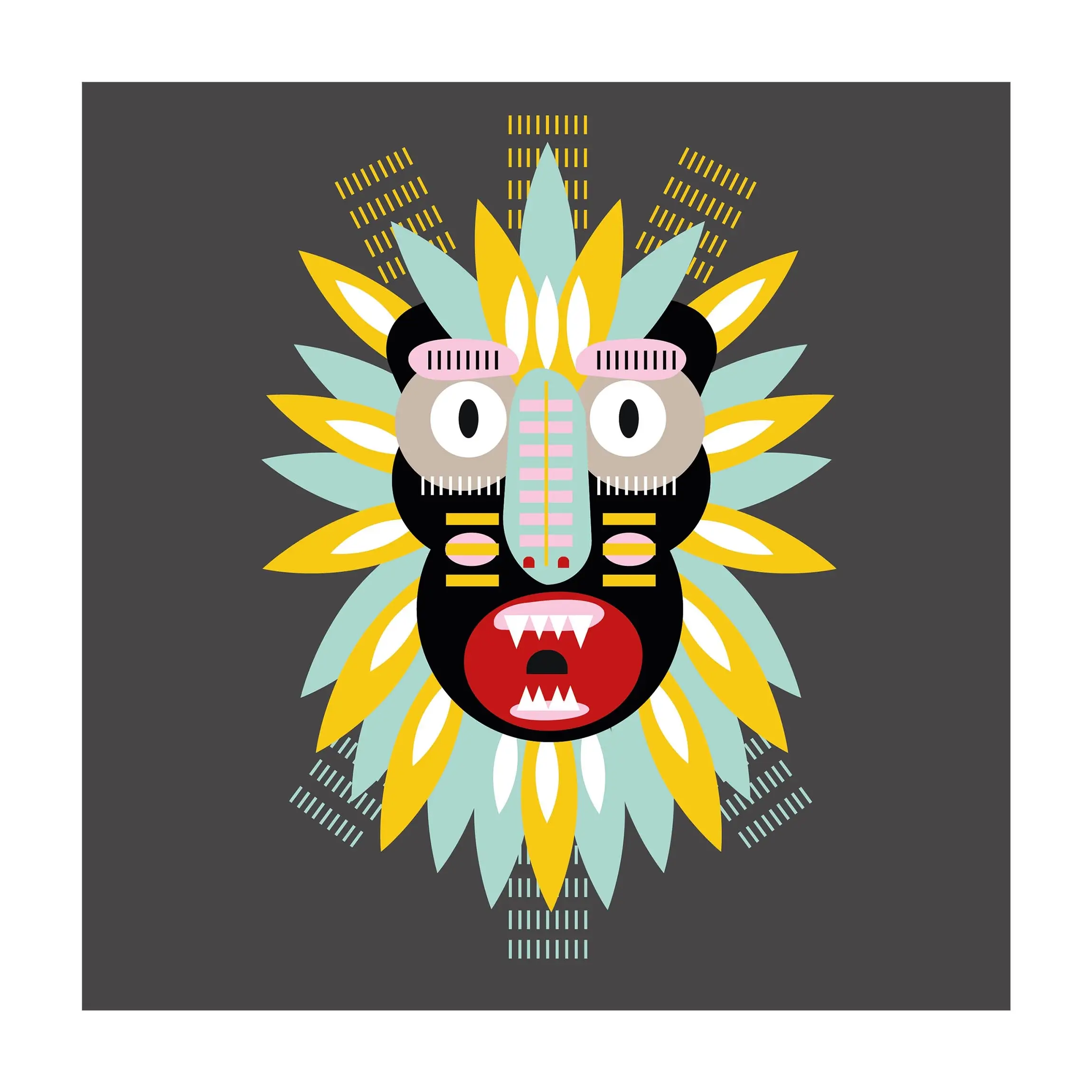 Collage Ethno Maske - King Kong