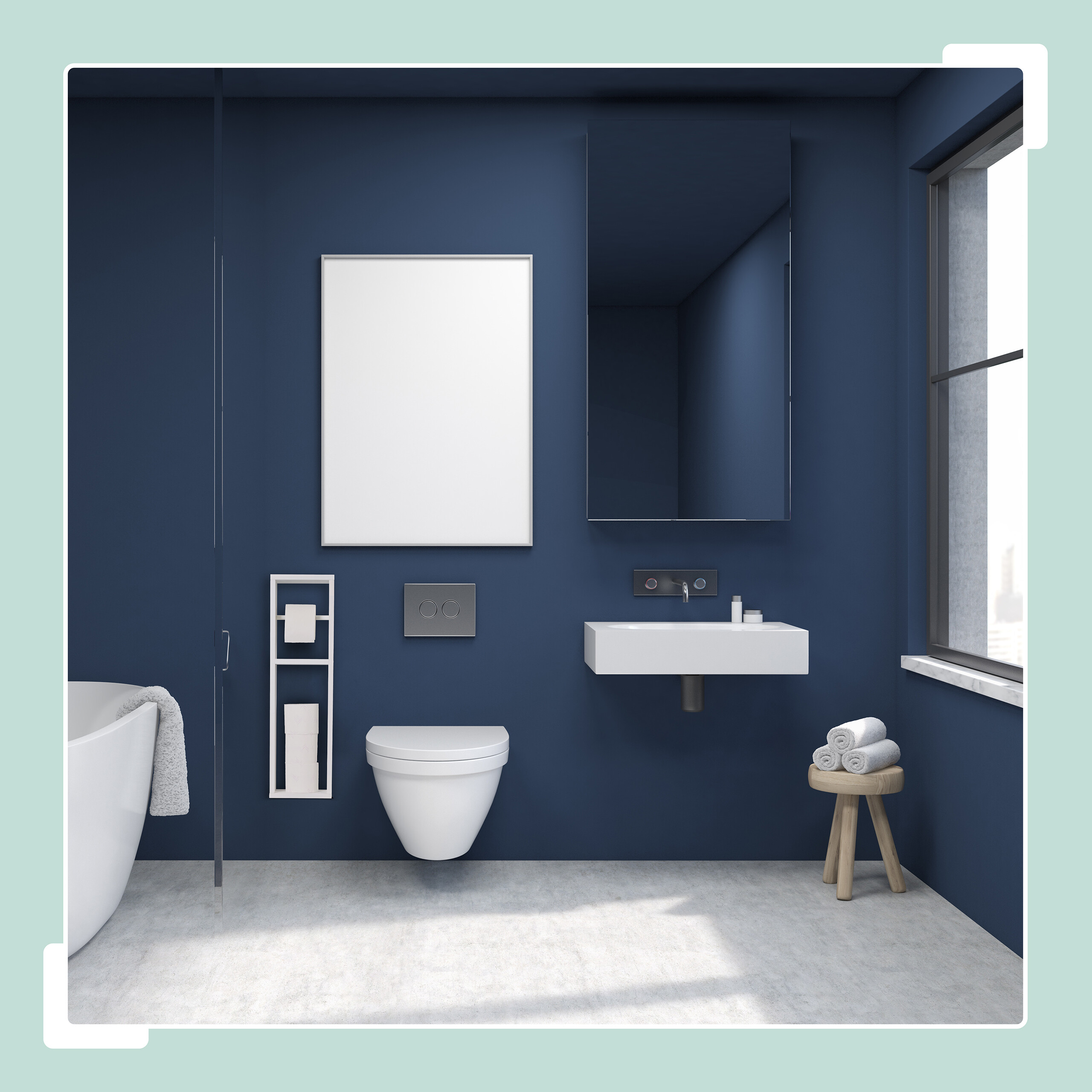 BVL Staande toiletpapierhouder, geborsteld nikkel, roestvrij staal, staande wc-rolhouder, staande wc-rolhouder