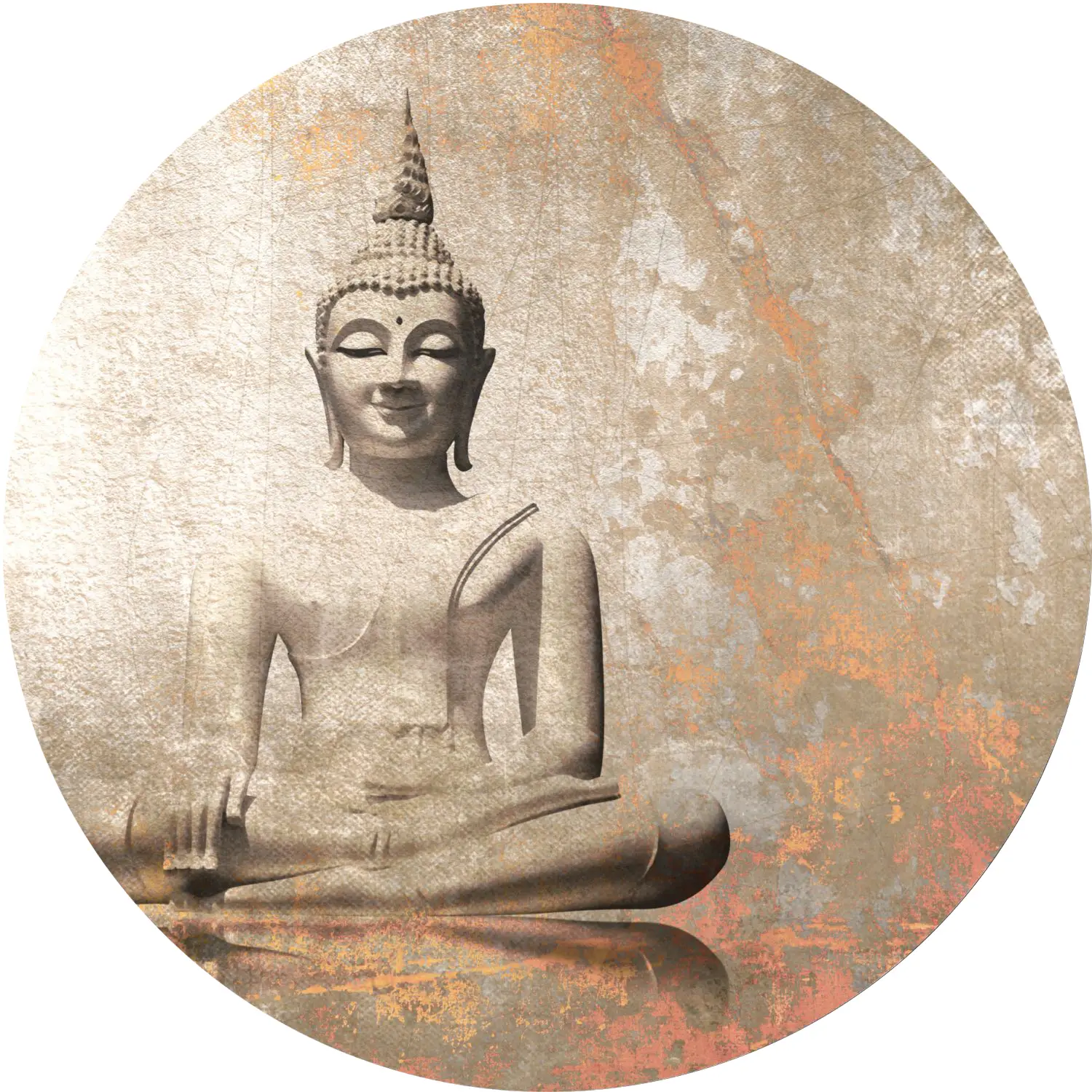 selbstklebende Tapete runde Budha