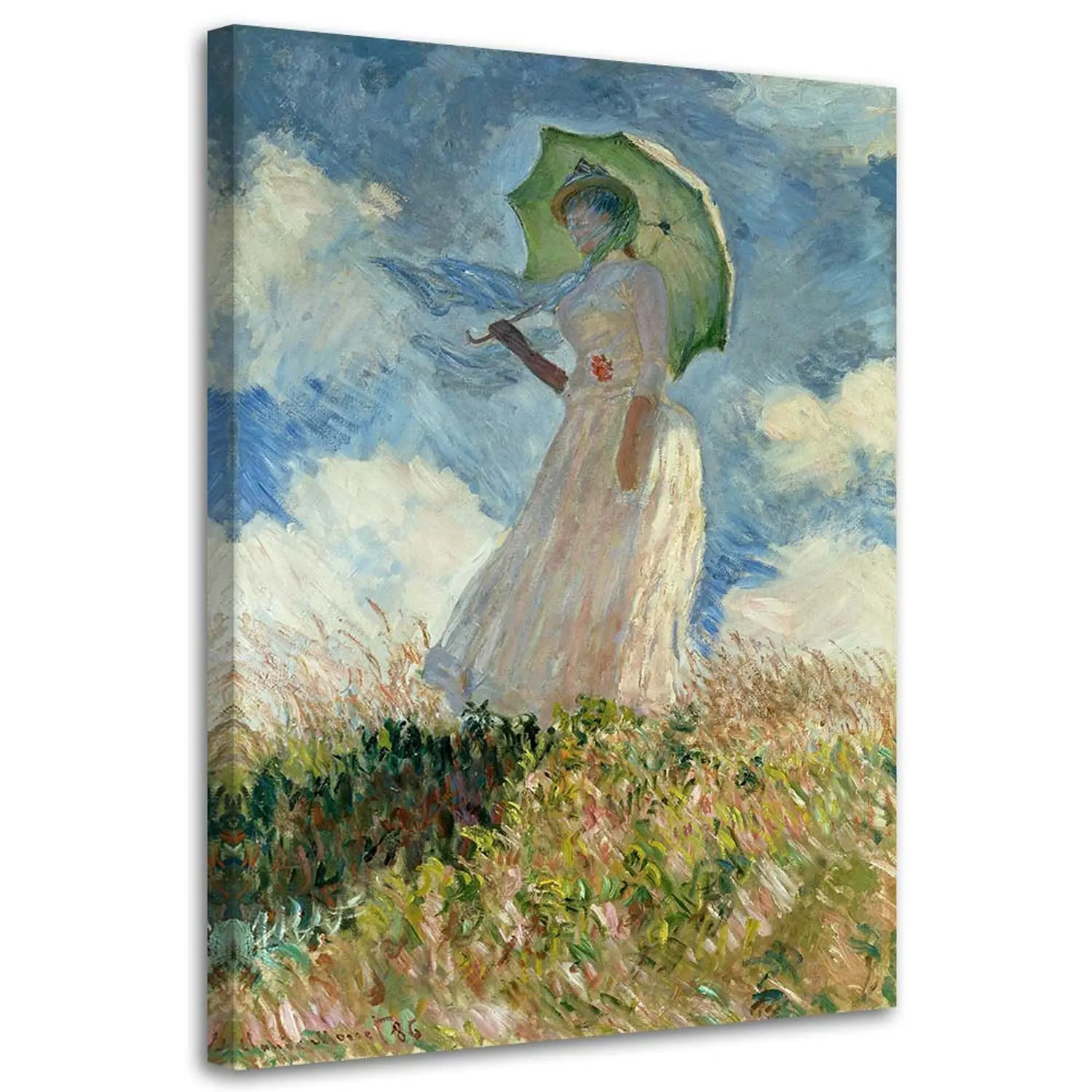 Wandbild Frau mit Regenschirm - C.Monet,