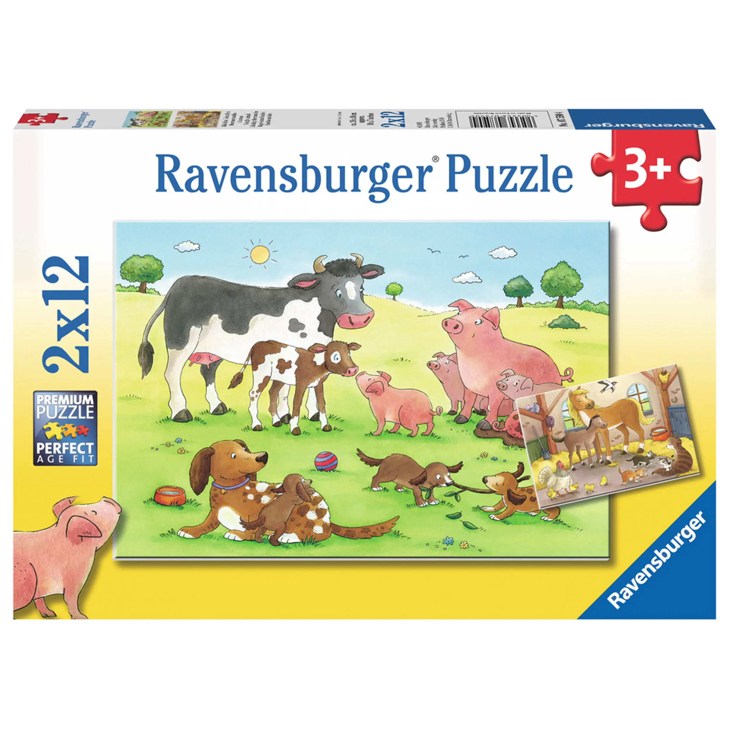 Puzzle Tierfamilien 2x12 Teile