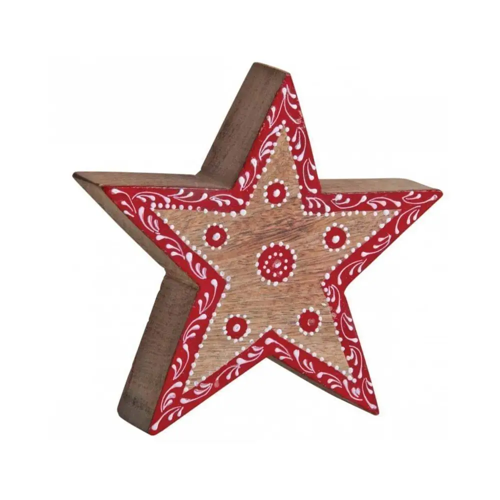 Stern aus rot und wei脽 gef盲rbtem Mangoho