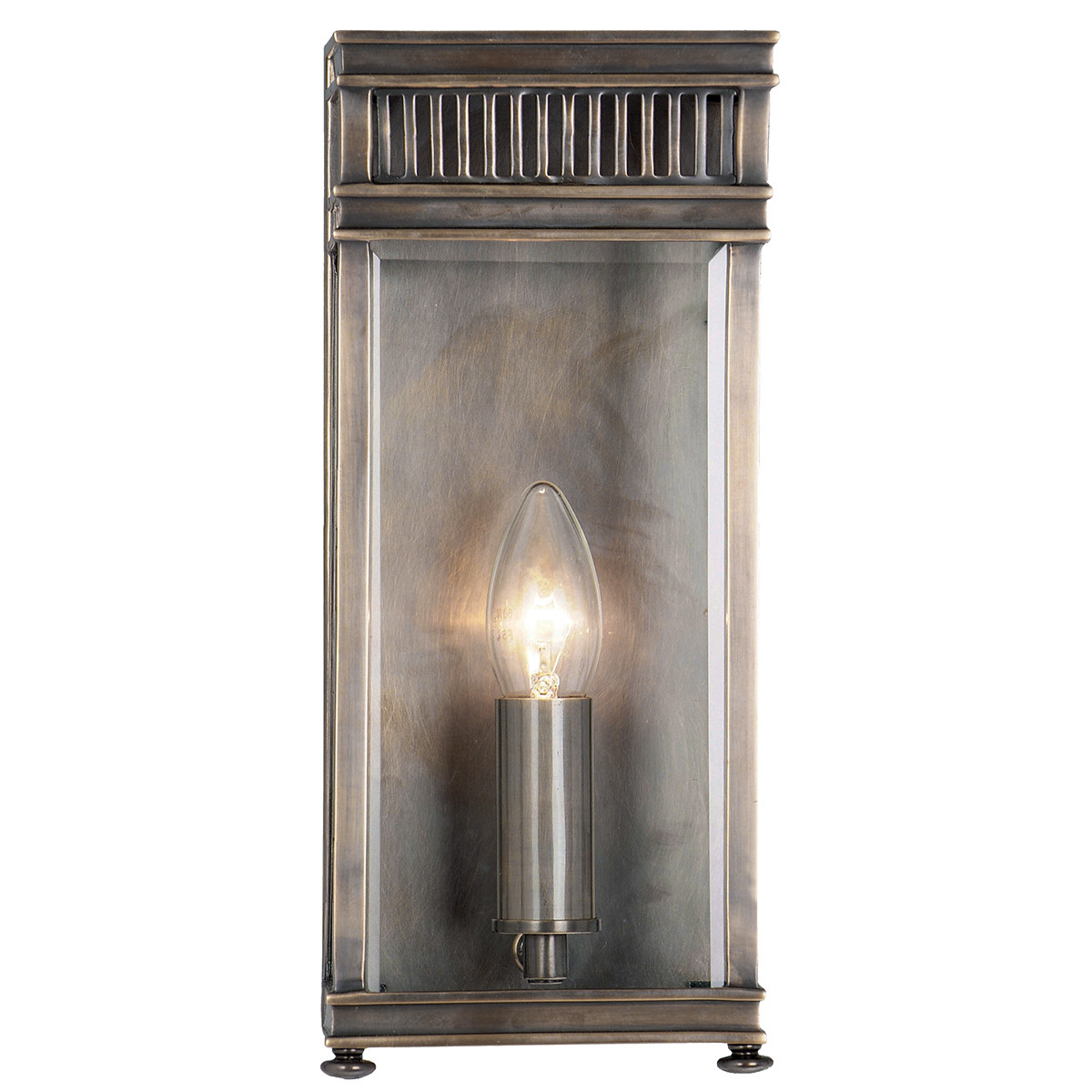 Searchlight Station 1 Außenwandlampe – Rustikales Design In Braun Mit Klarglas, Dimmbar, Für Veranda & Eingangsbereich