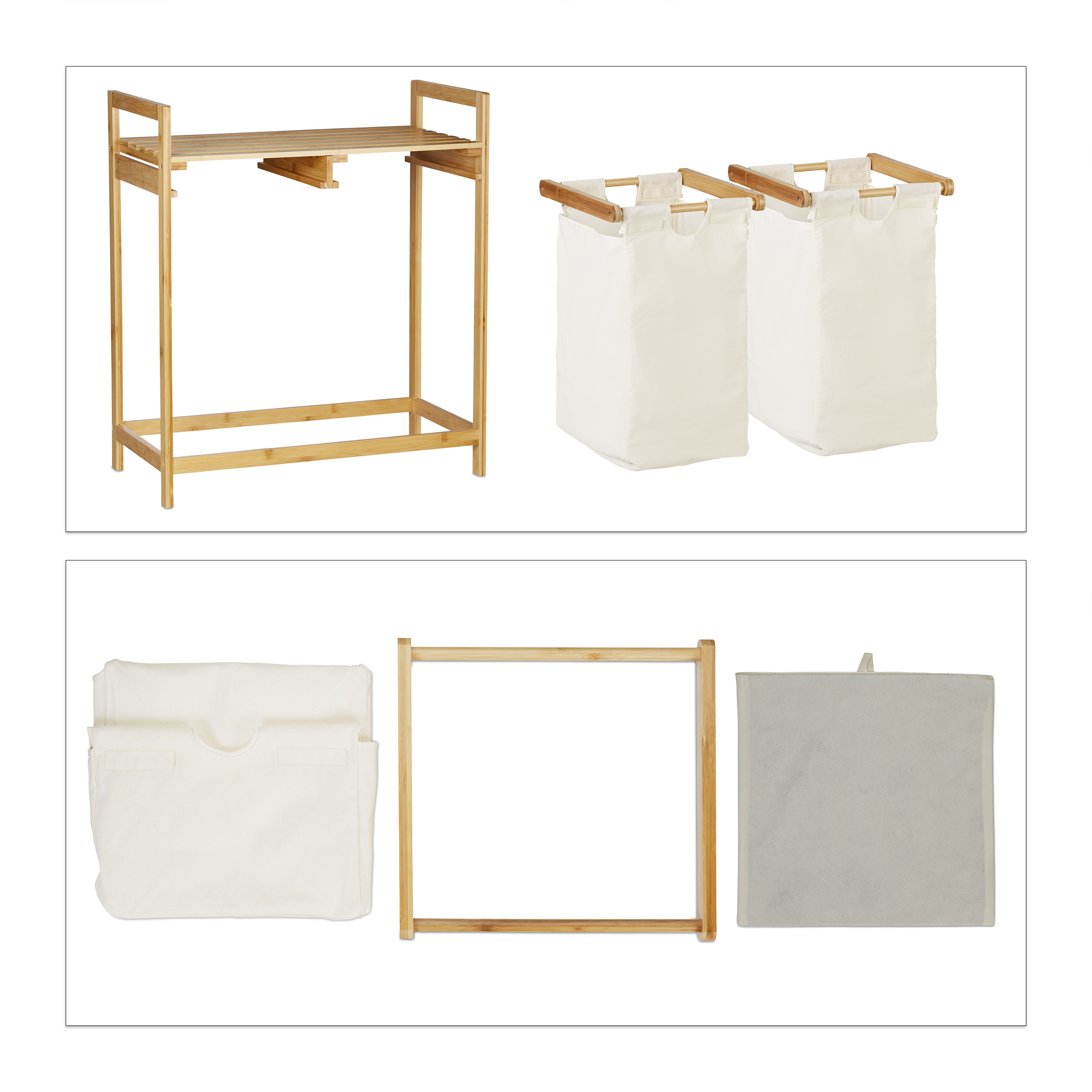 Wschekorb Bambus 2 Fcher kaufen | home24