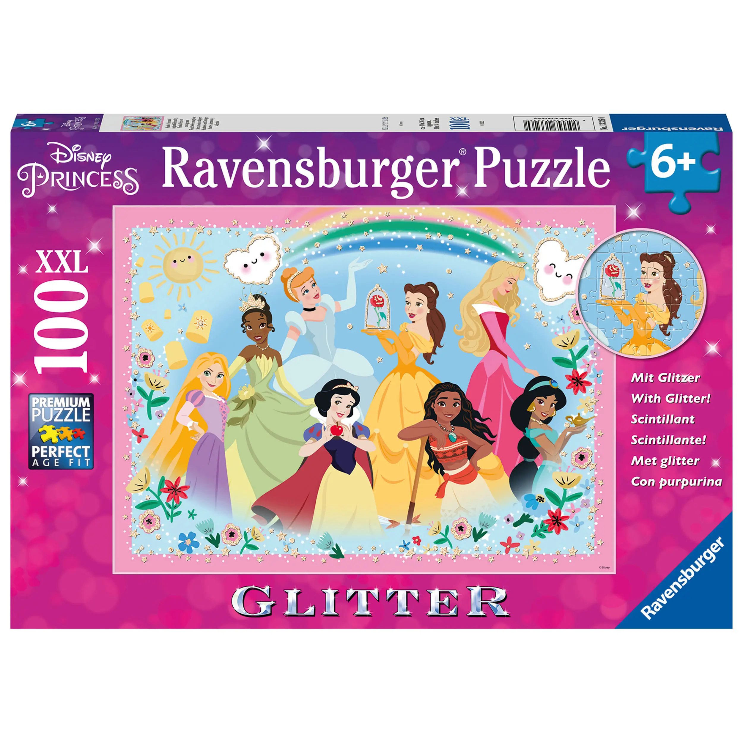 Glitzer mit Disney Puzzle Prinzessinnen