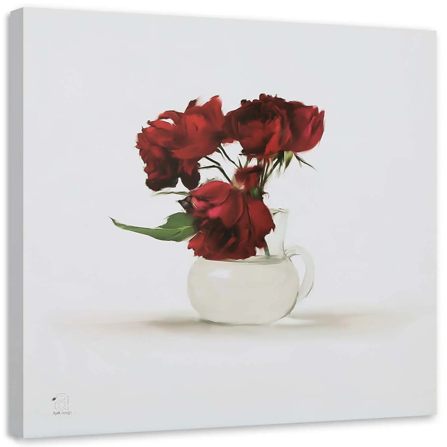 Bild leinwand Vase Rosen Rote auf in