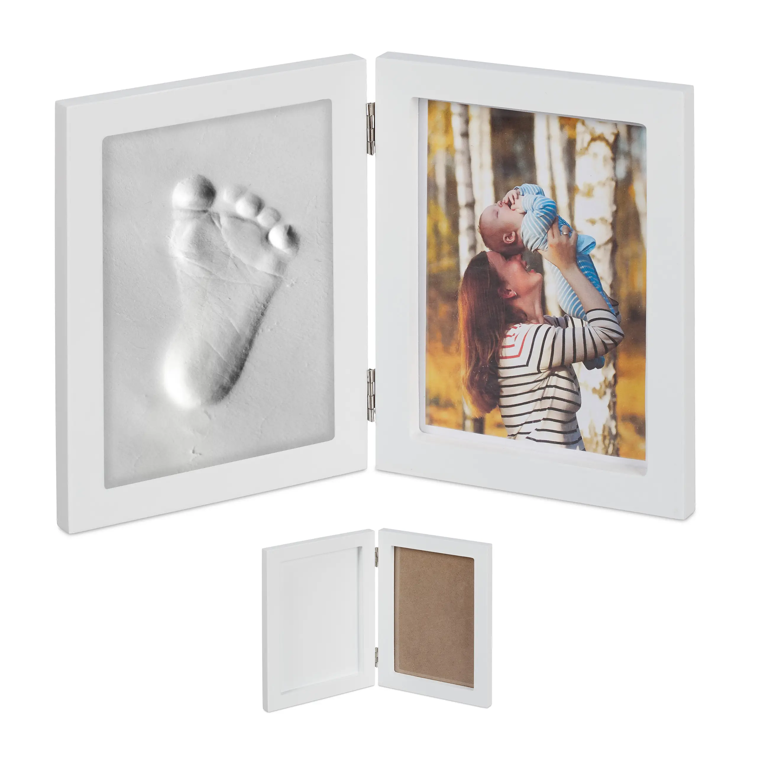 2 x Babybilderrahmen mit Gipsabdruck | Bilderrahmen