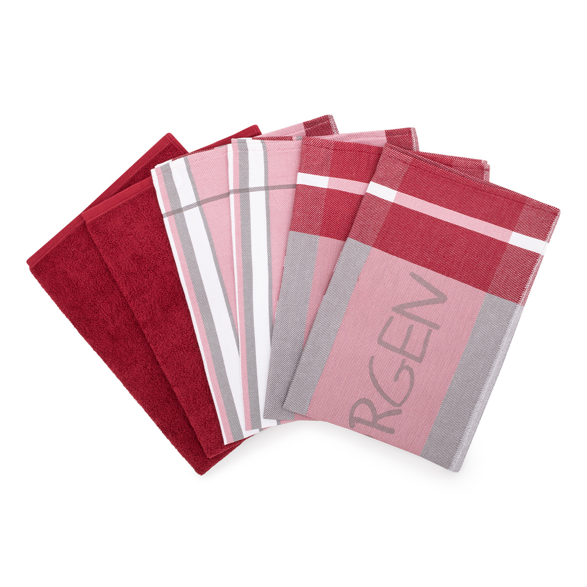 Ross Exclusiv Geschirrtuch Set - 4 Geschirr + 2 Küchentücher Anthrazit