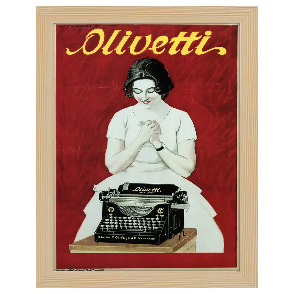 Olivetti Bilderrahmen Schreibmaschine