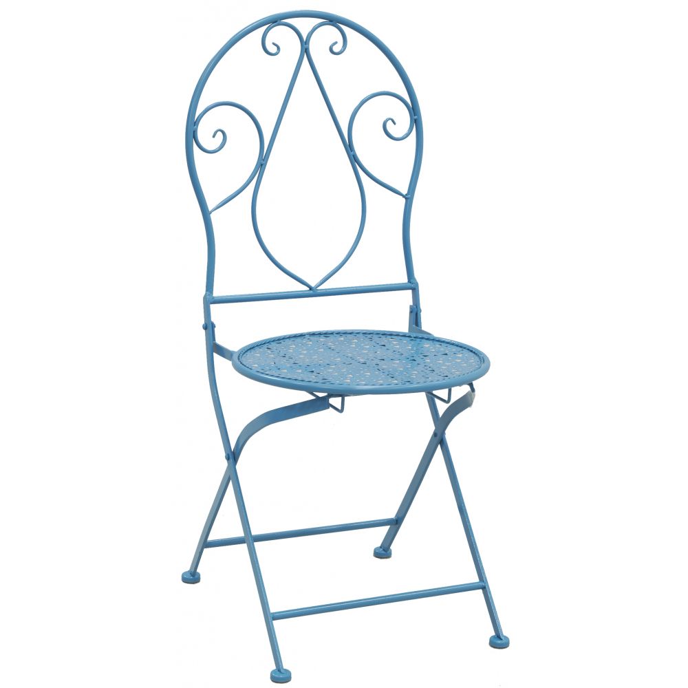 DRW Chaise Pliante En Métal Et PVC Noire - Pratique Pour Jardin, Balcon, Pique-nique
