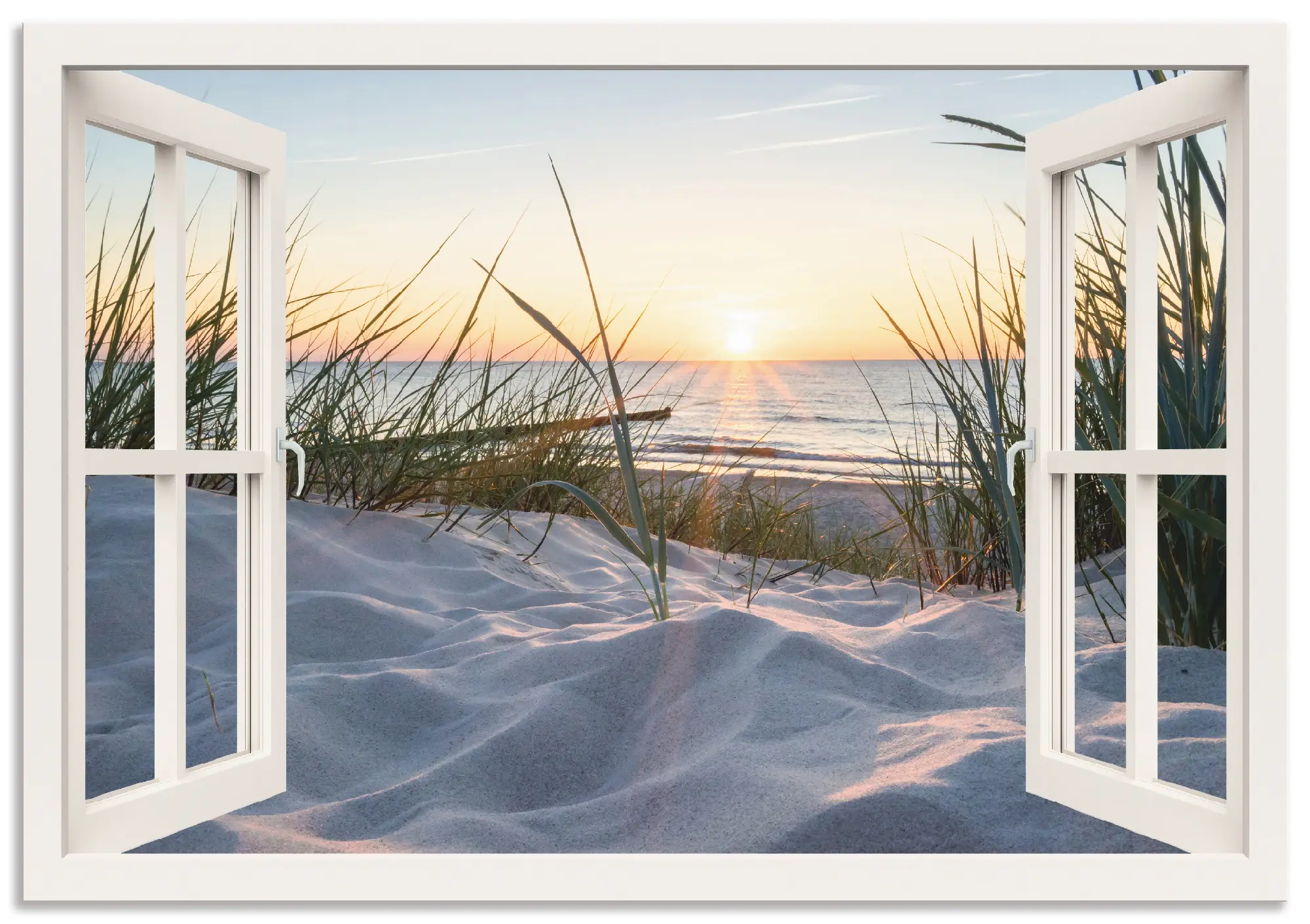 Ostseestrand Fensterblick Alubild
